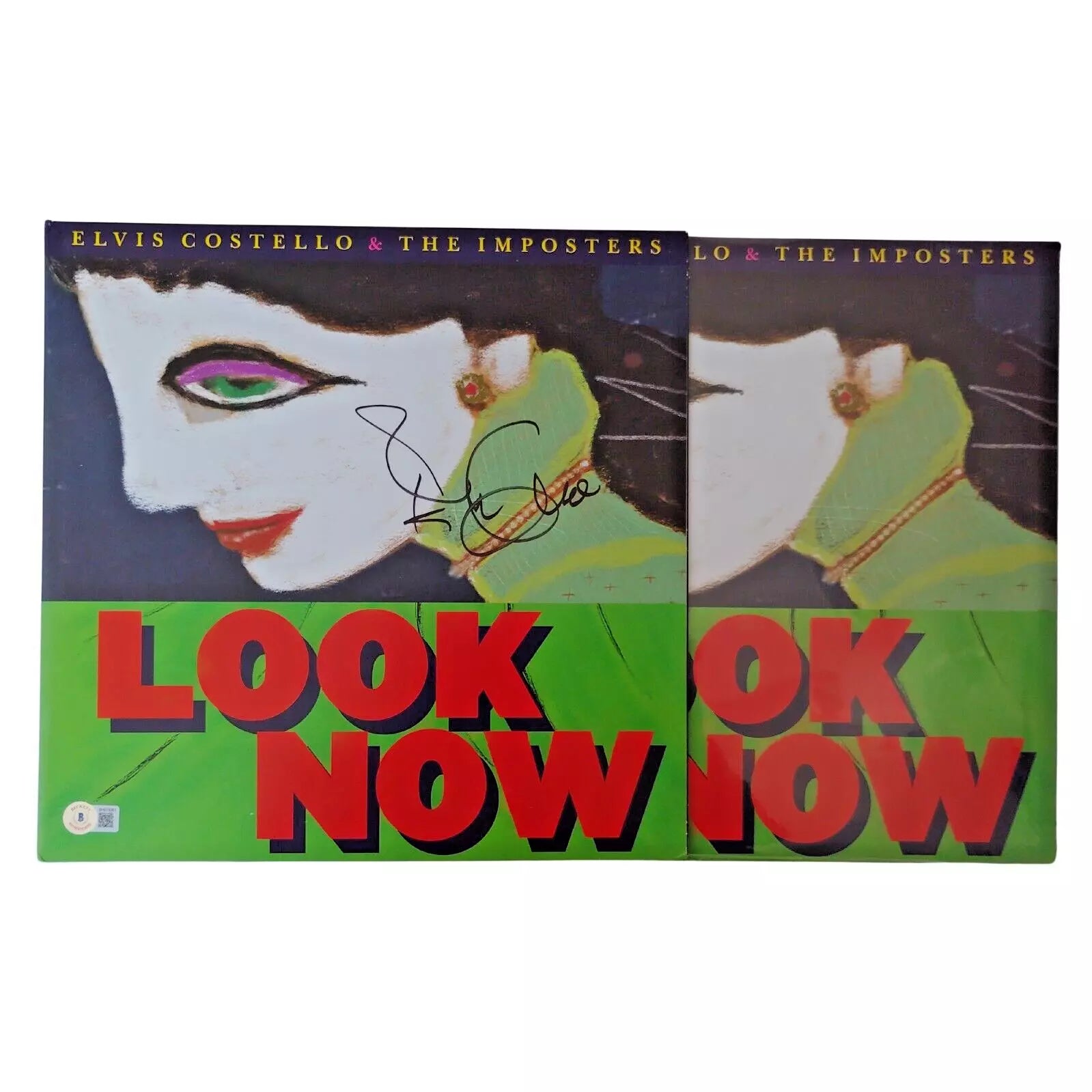 Elvis Costello Autographed Look Now Trading Card Beckett BAS