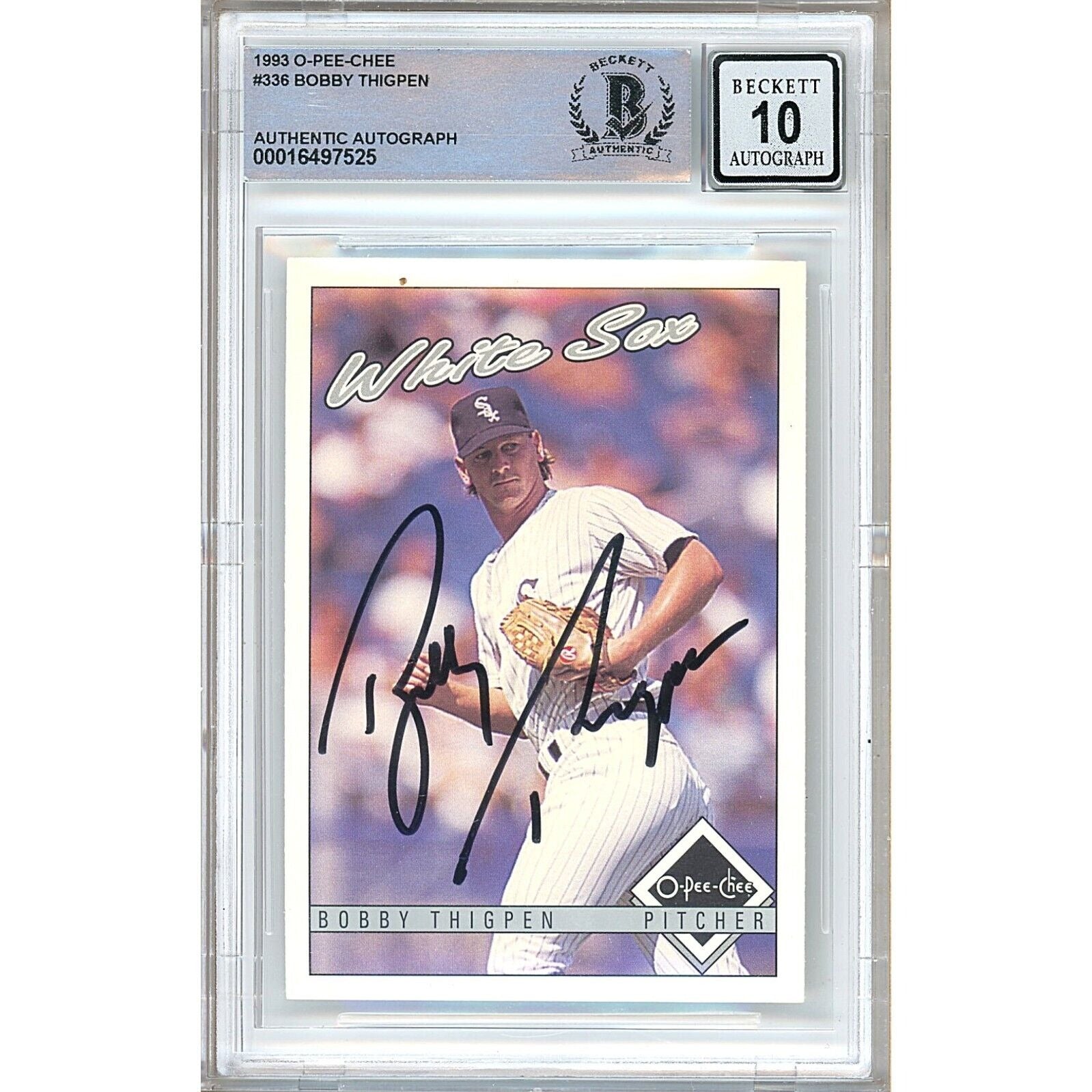 1993 Bobby Thigpen White Sox Autographed Trading Card – Beckett BAS