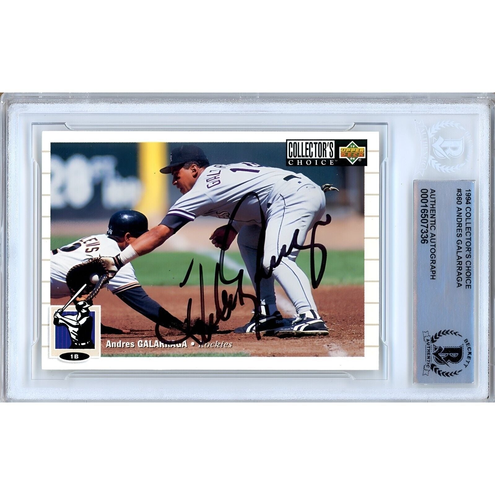 1994 Andres Galarraga Colorado Rockies Autographed Trading Card – Beckett BAS