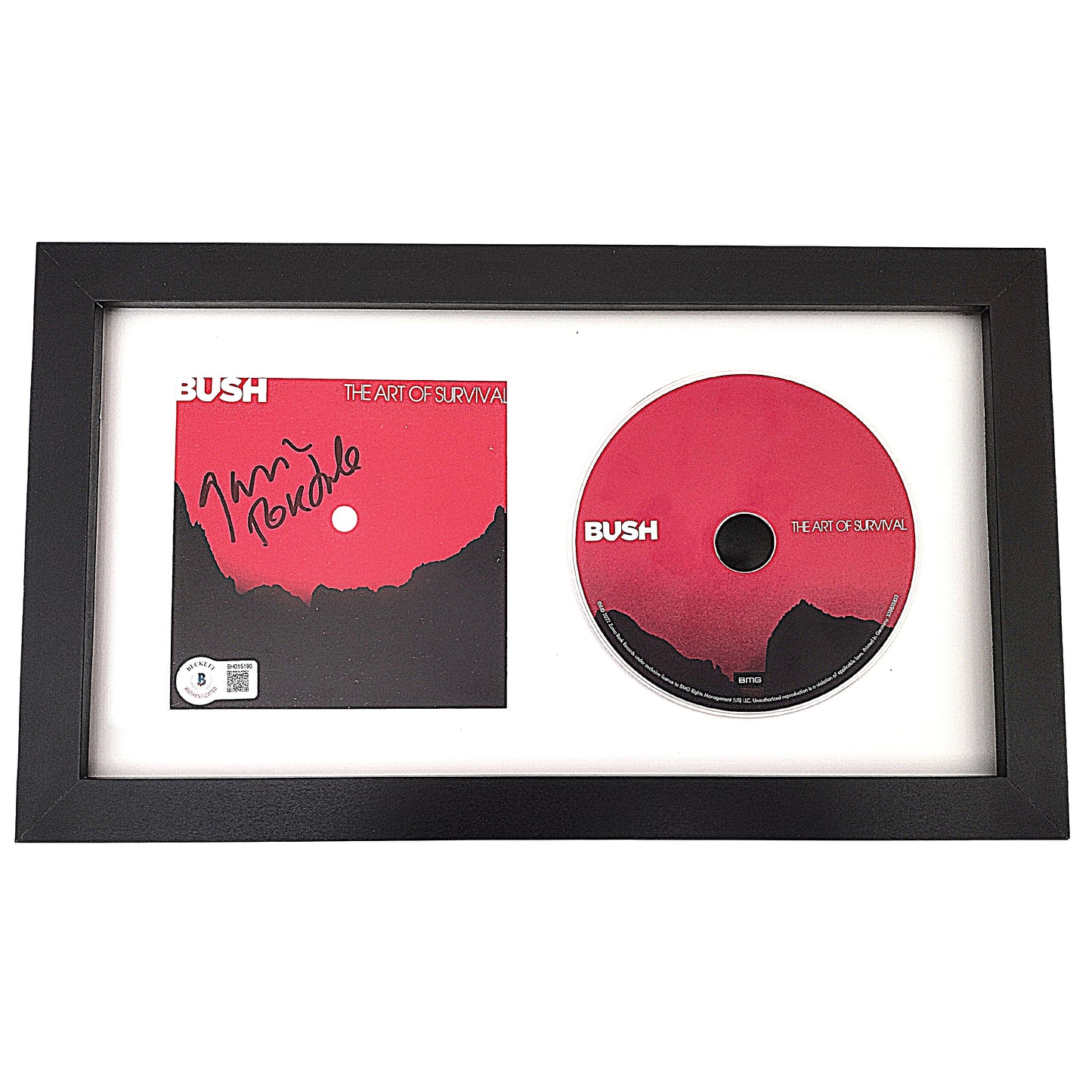 Music- Autographed- Gavin Rossdale Signed Bush The Art of Survival CD Cover Framed Matted Wall Display Beckett Authentication BH015190