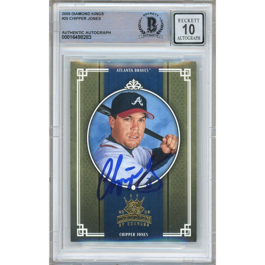 Chipper Jones Atlanta Braves Signed 2005 Donruss Diamond Kings BGS Auto 10 Graded