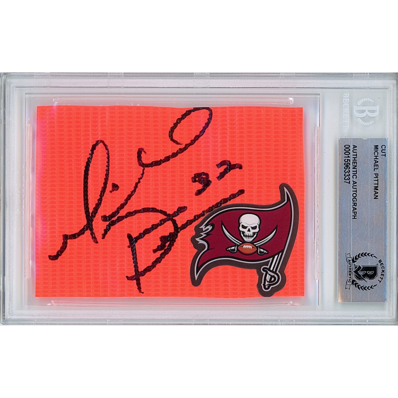 Michael Pittman Tampa Bay Buccaneers autographed trading card – full view – Beckett COA
