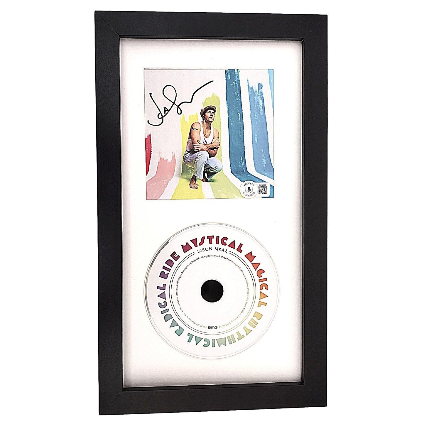 Music- Autographed- Jason Mraz Signed Mystical Magical Rhythmical Radical Ride CD Album Cover Framed Beckett Authentic Auto COA Front