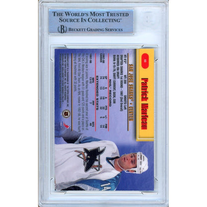 Hockey- Autographed- Patrick Marleau San Jose Sharks Signed 1998-99 Bowmans Best Hockey Card Beckett Authenticated Auto Slab Back