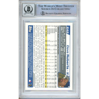 Baseballs- Autographed- Dave Roberts Los Angeles Dodgers Signed 2004 Topps Baseball Card Beckett Authenticated BGS Auto-10 Graded Slab Back