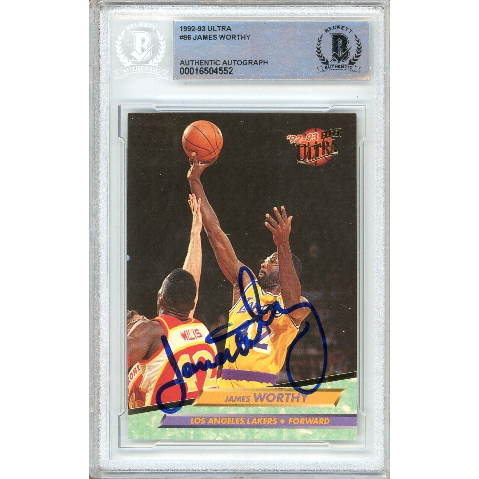 1992 Fleer #96 Lakers Autographed Trading Card – Beckett BAS