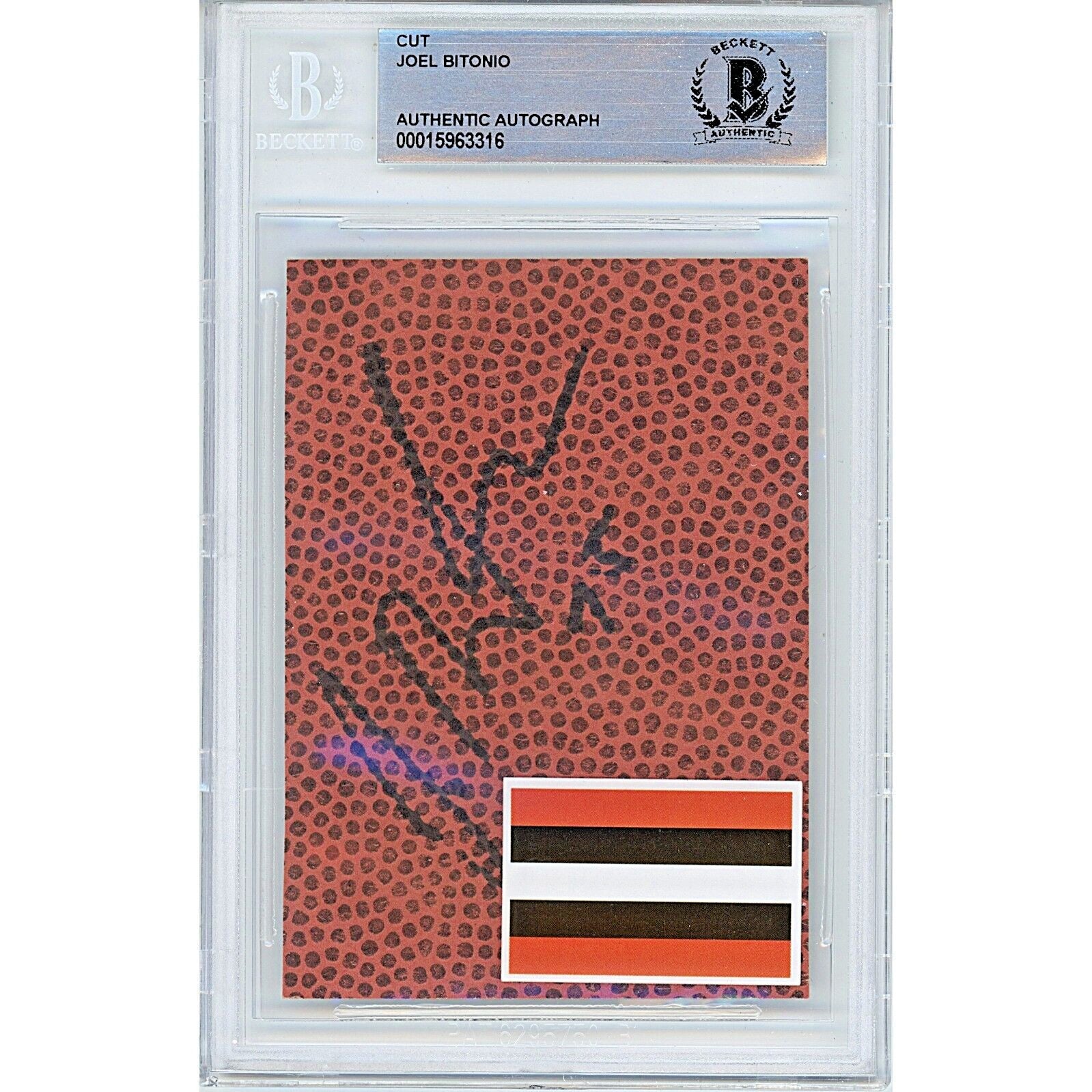 Joel Bitonio Cleveland Browns autographed trading card – full view – Beckett COA