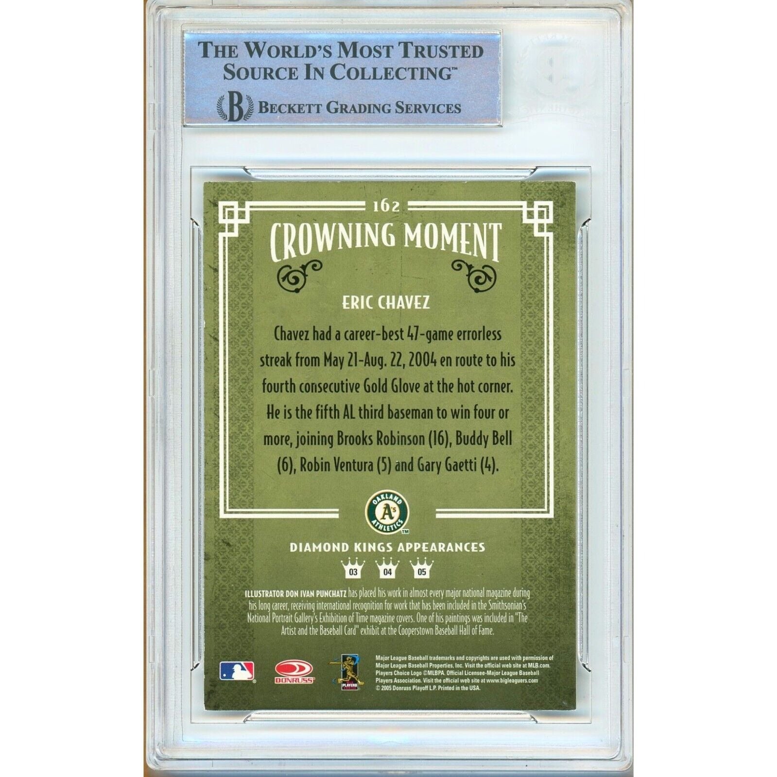Eric Chavez Oakland Athletics signed trading card – signature close-up – Beckett COA