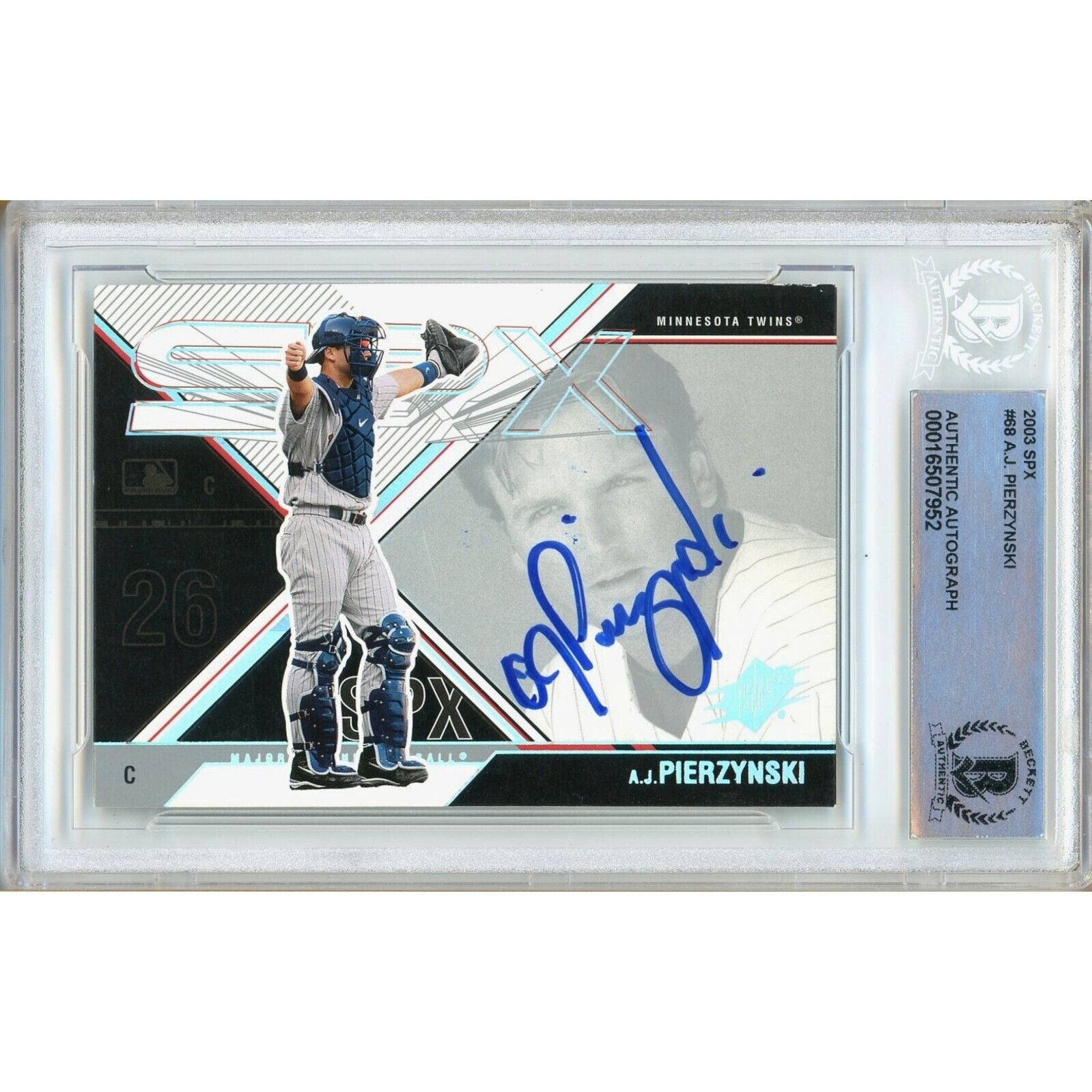 2003 Upper Deck AJ Pierzynski Minnesota Twins Autographed Trading Card – Beckett BAS