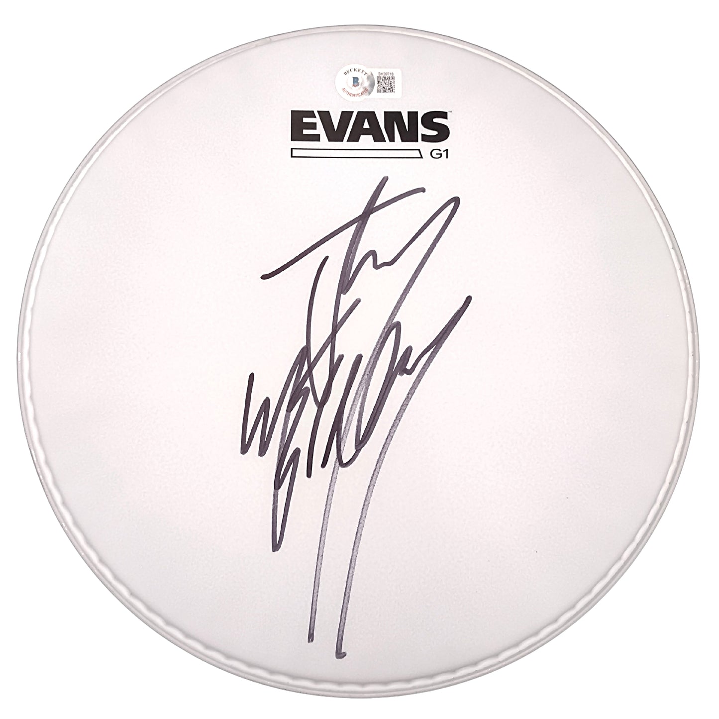 Music- Autographed- Jay Weinberg of Slipknot Signed 10 Inch Evans Drum Head Beckett Authentication BH39718- 101