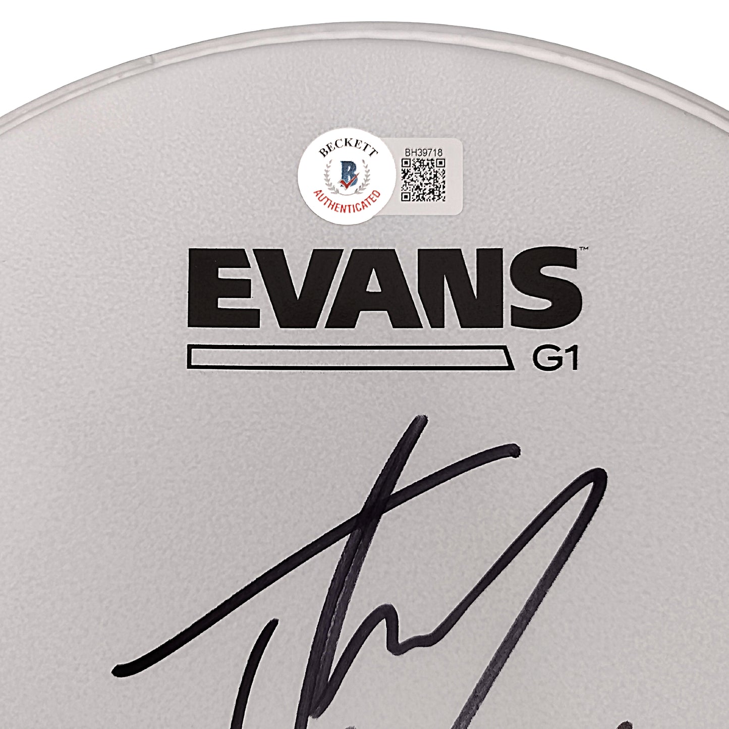 Music- Autographed- Jay Weinberg of Slipknot Signed 10 Inch Evans Drum Head Beckett Authentication BH39718- 102