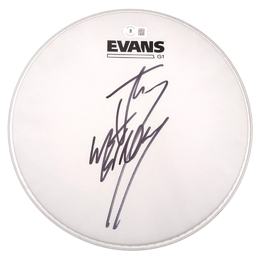 Music- Autographed- Jay Weinberg of Slipknot Signed 10 Inch Evan Drumhead Beckett Certified Authentic Auto COA BH39720 - 101