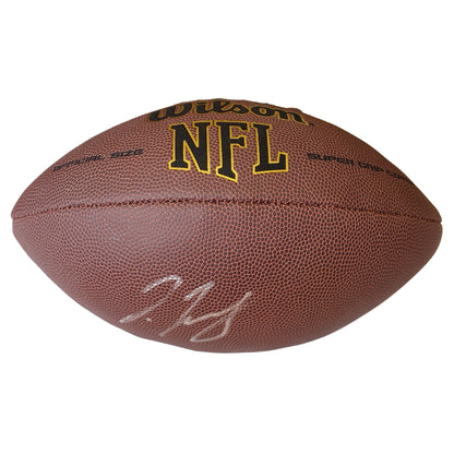 Footballs- Autographed- Jerry Jeudy Cleveland Browns Signed NFL Wilson Composite Football Beckett Certified Authentic Auto COA Front panel