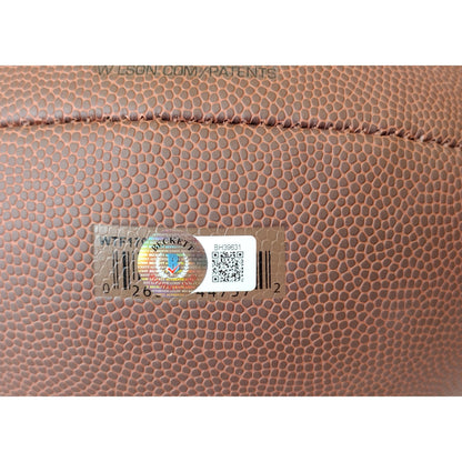 Footballs- Autographed- Jerry Jeudy Cleveland Browns Signed NFL Wilson Composite Football Beckett Certified Authentic Auto COA Front QR Code