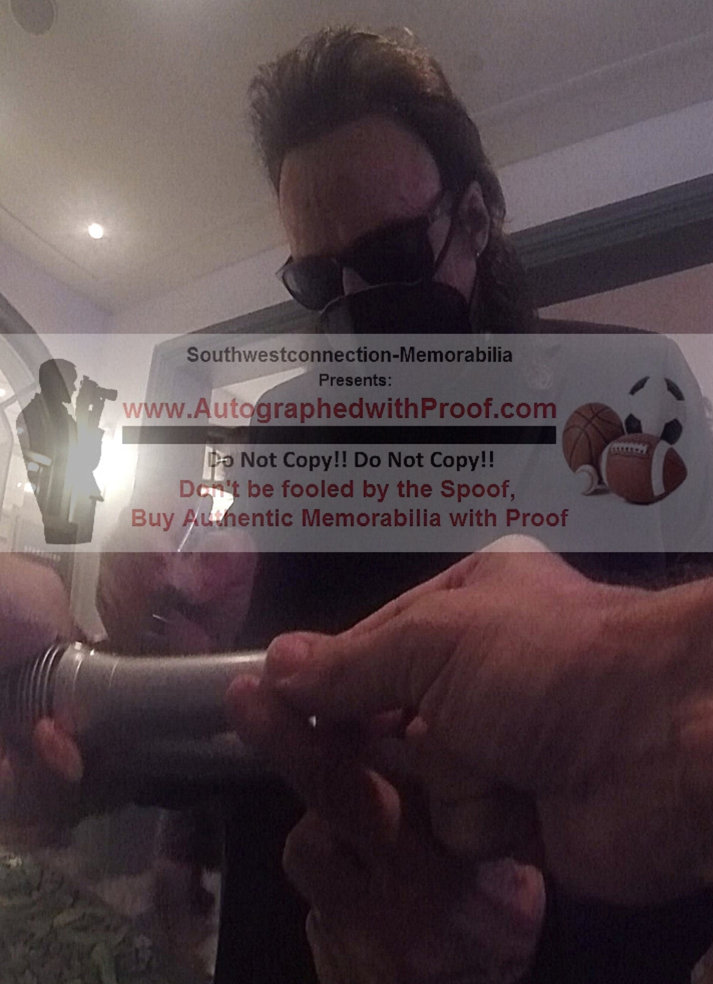 Jimmy Hart Autographed Microphone Signed Photo Beckett BAS