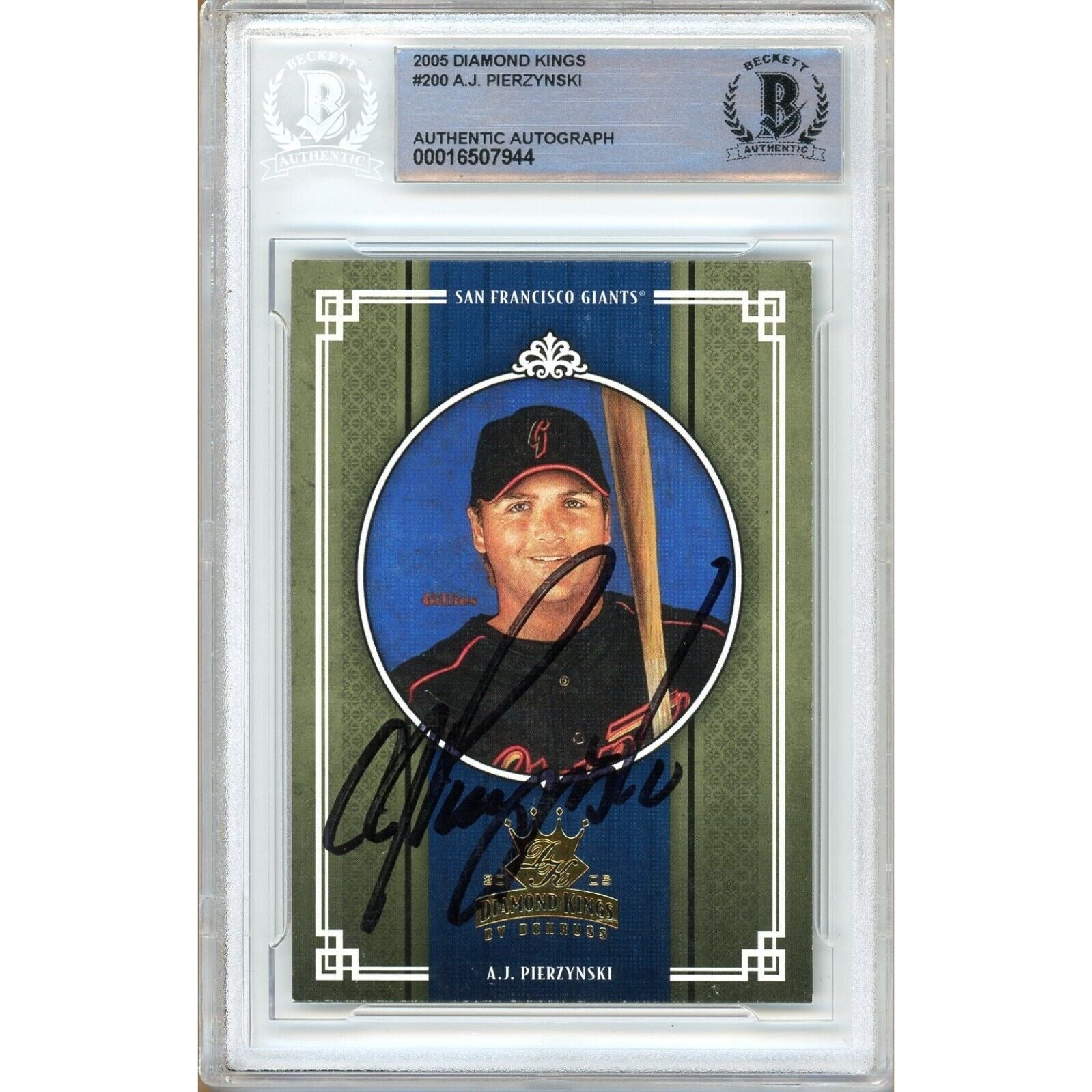Aj Pierzynski Donruss Diamond Kings Autographed Trading Card Beckett BAS