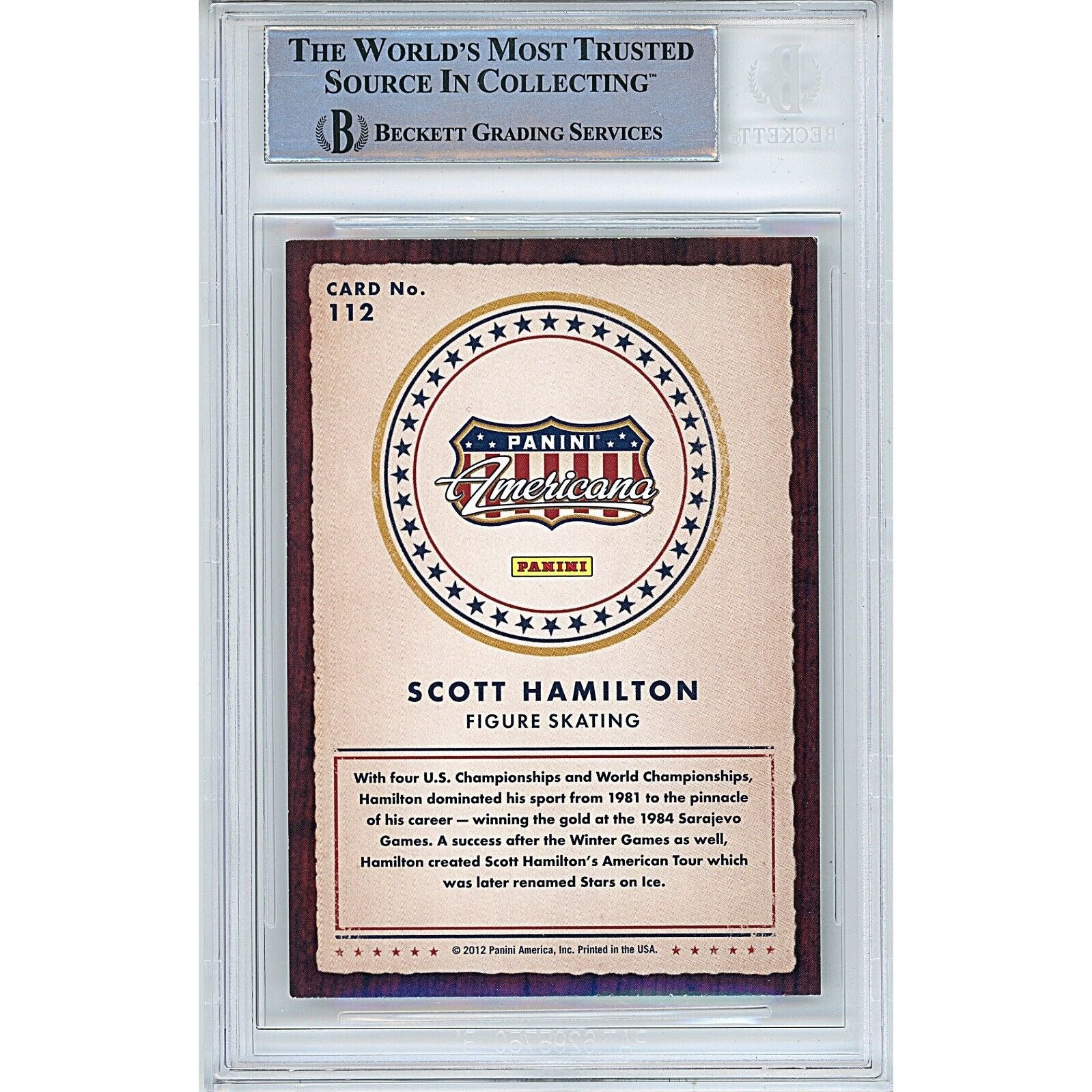 Scott Hamilton Team Usa signed trading card – signature close-up – Beckett COA