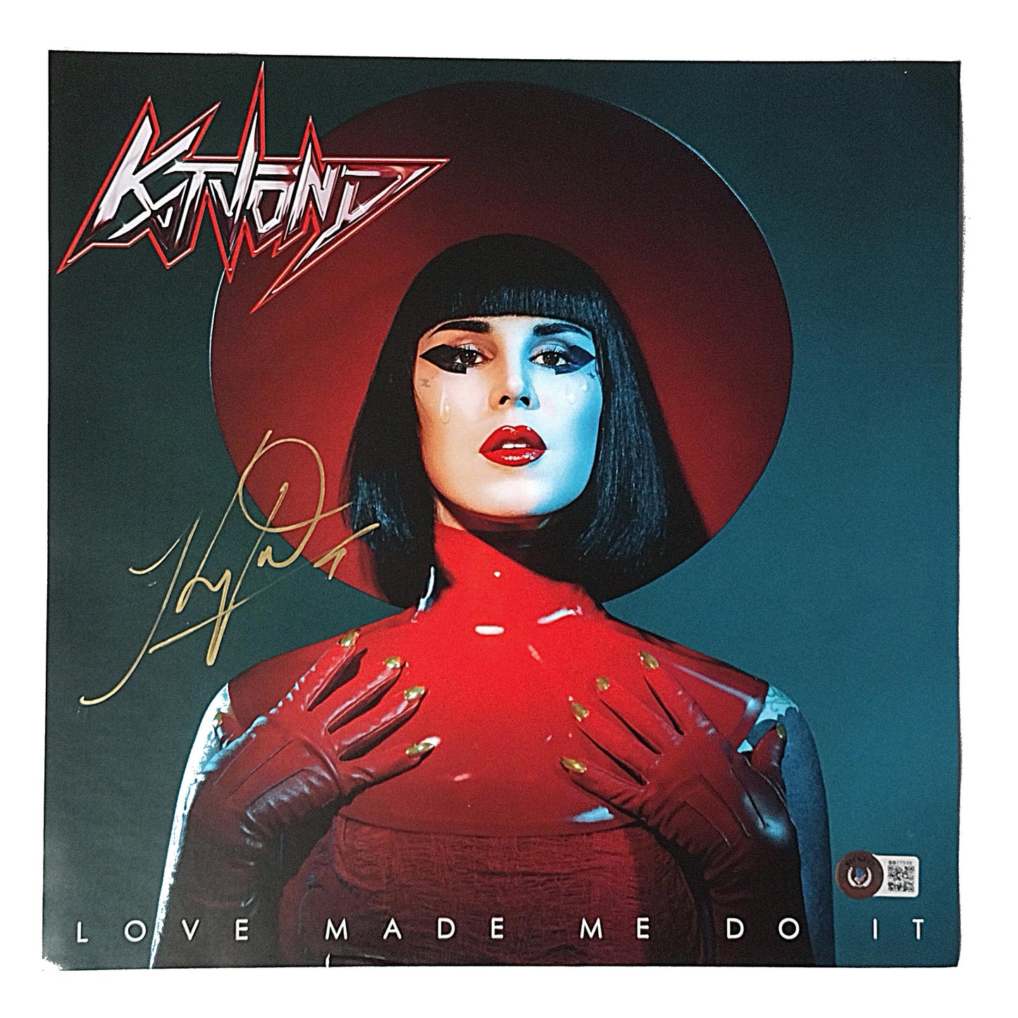 Music- Autographed- Kat Von D Signed Love Made Me Do It Record Album Flat 12x12 Poster Beckett Authenticated BB77518