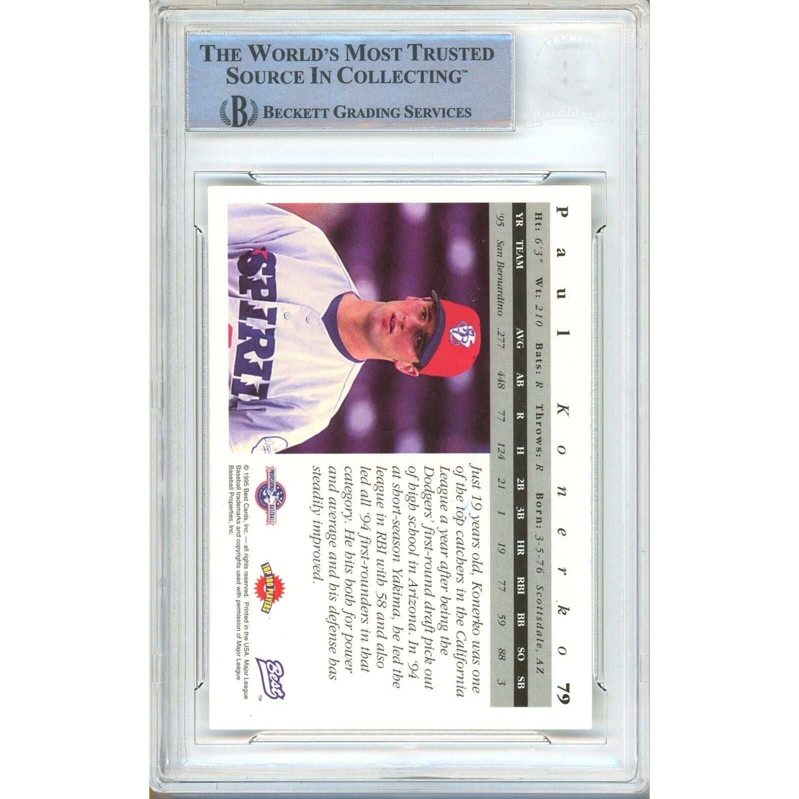 Paul Konerko Los Angeles Dodgers auto trading card – authentication sticker – Beckett COA