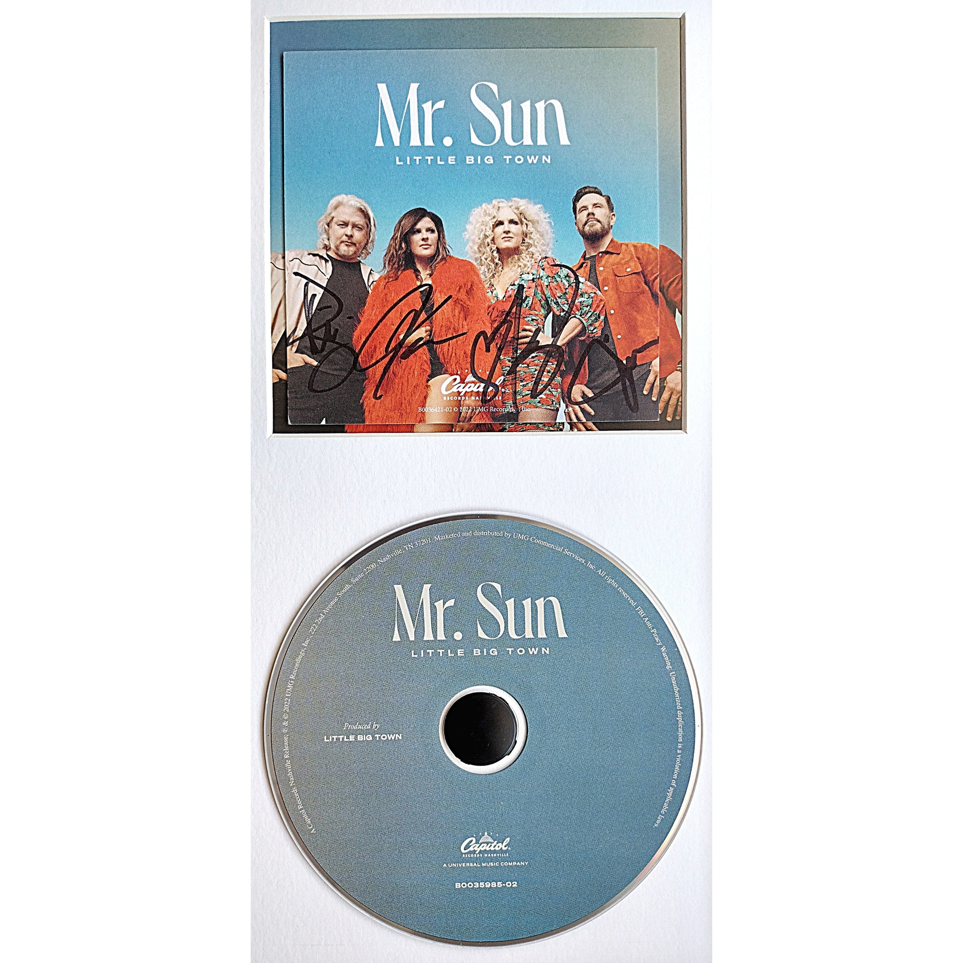 Music- Autographed- Little Big Town Band Signed Mr Sun CD Cover Insert Framed and Matted Wall Display Beckett Authentication AB86942 - 104b