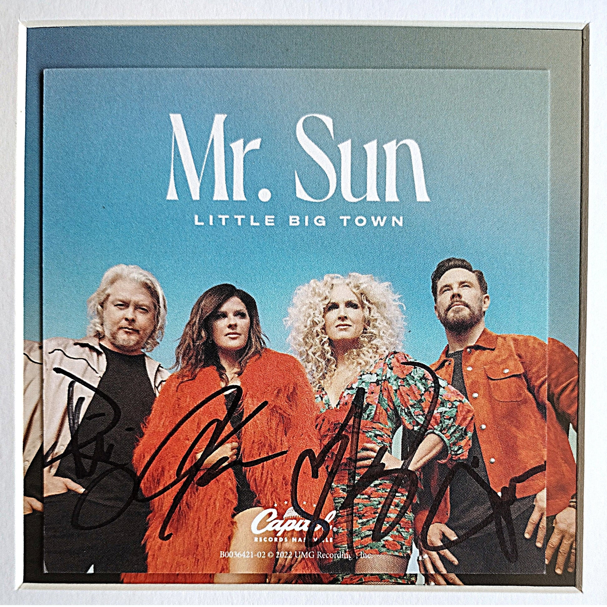 Music- Autographed- Little Big Town Band Signed Mr Sun CD Cover Insert Framed and Matted Wall Display Beckett Authentication AB86942 - 102b
