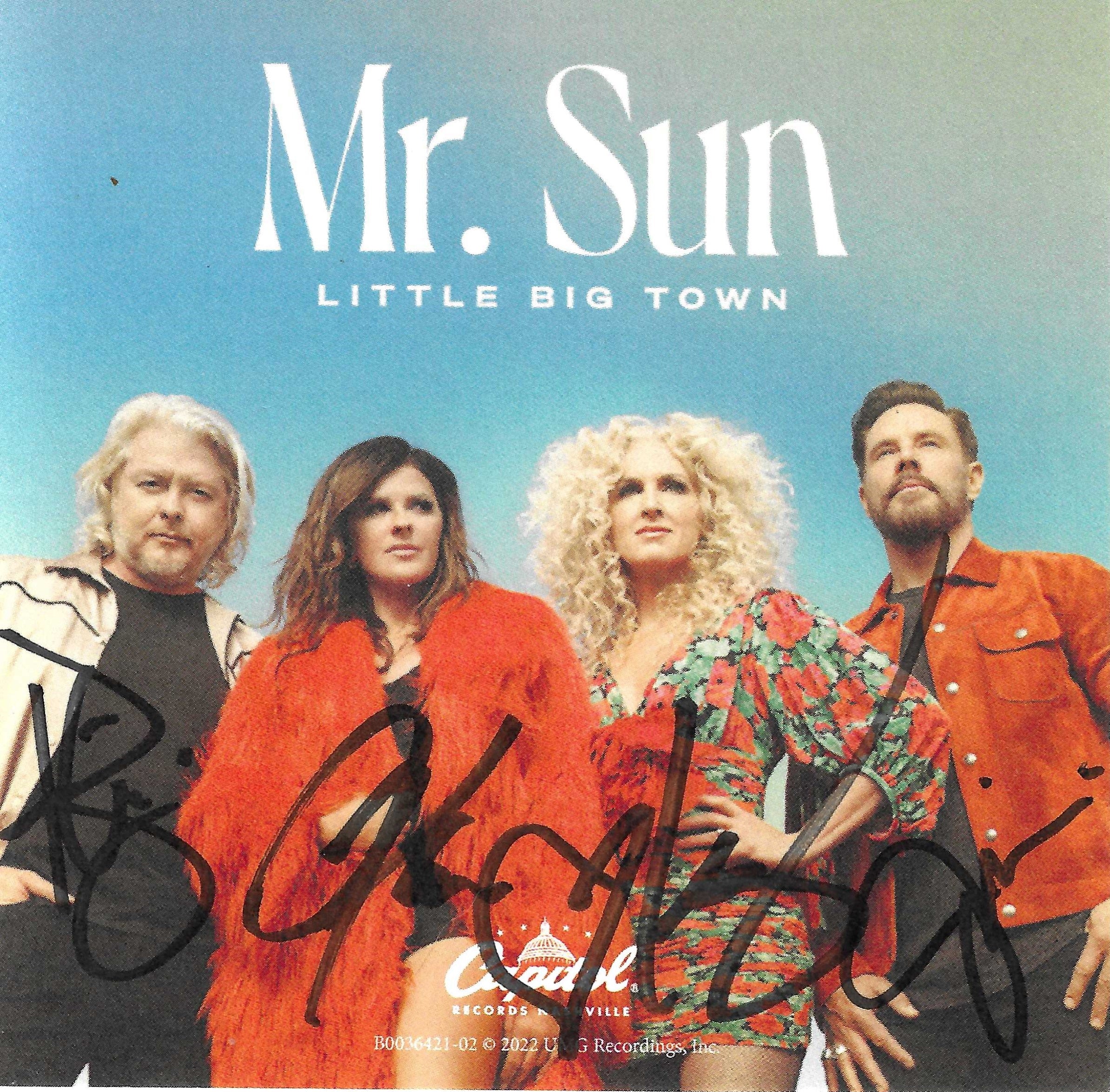Little Big Town Autograph Mr Sun CD Album Cover Insert Framed – Beckett BAS.