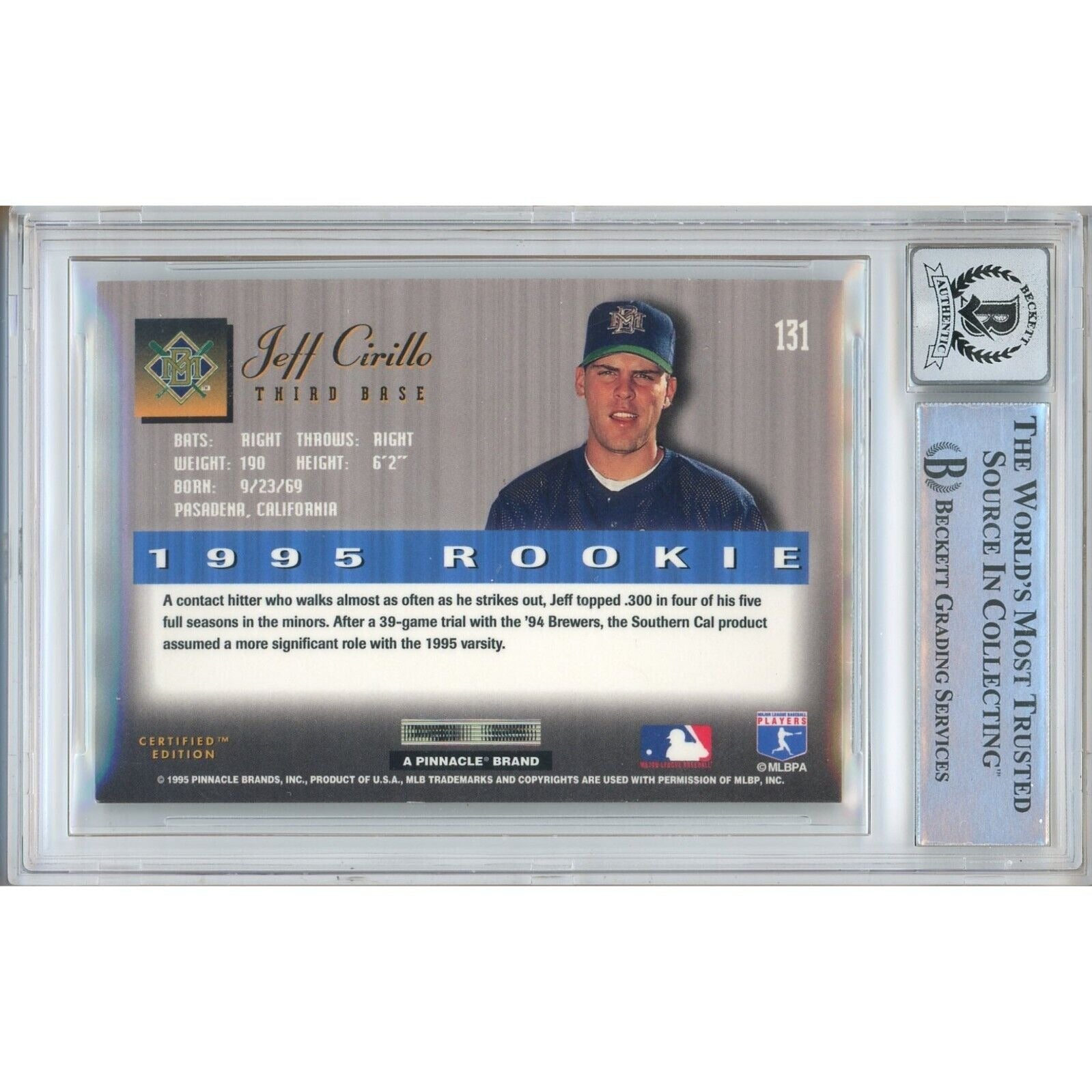 autographed trading card – Beckett BAS