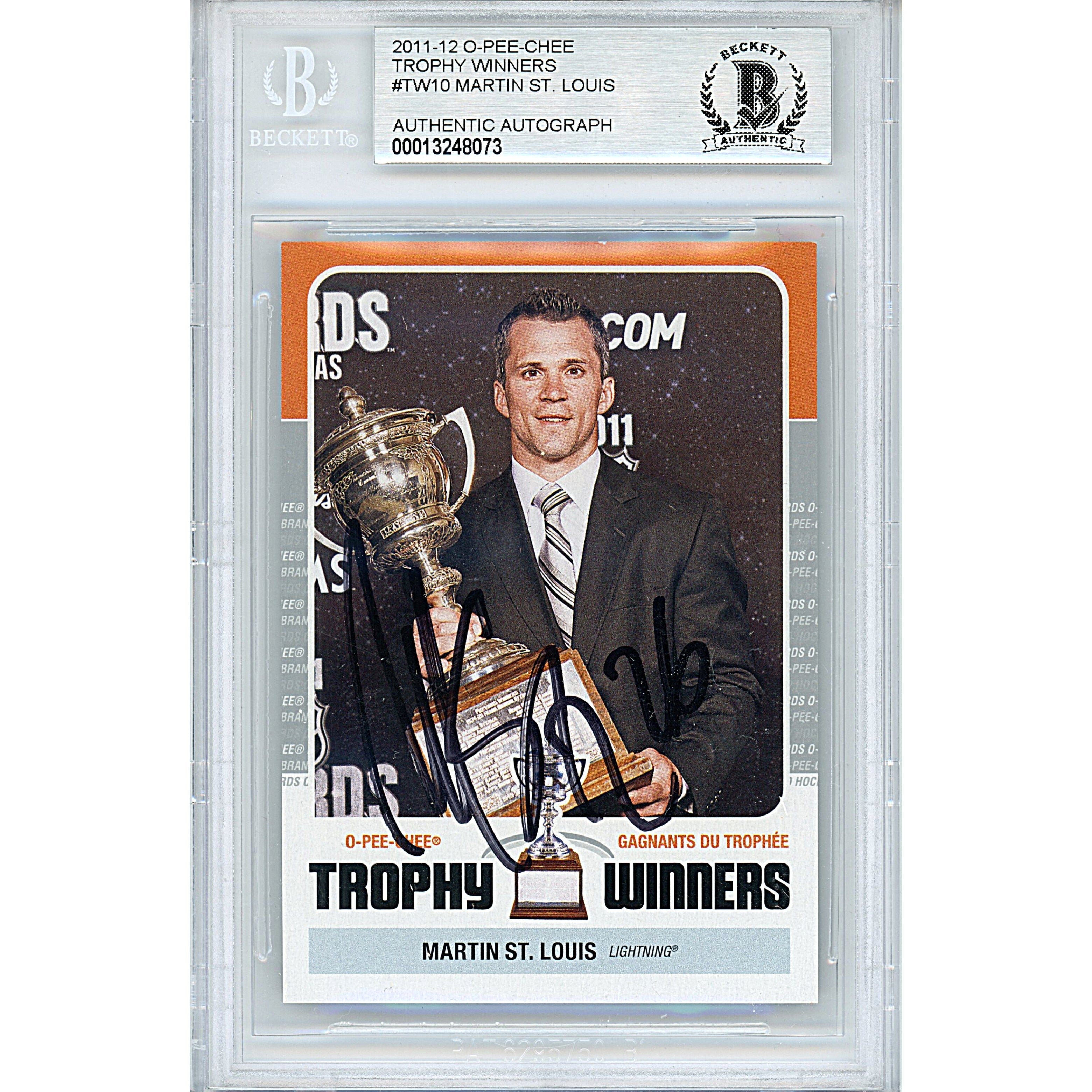 Martin St Louis Signed Tampa Autographed Trading Card Beckett BAS
