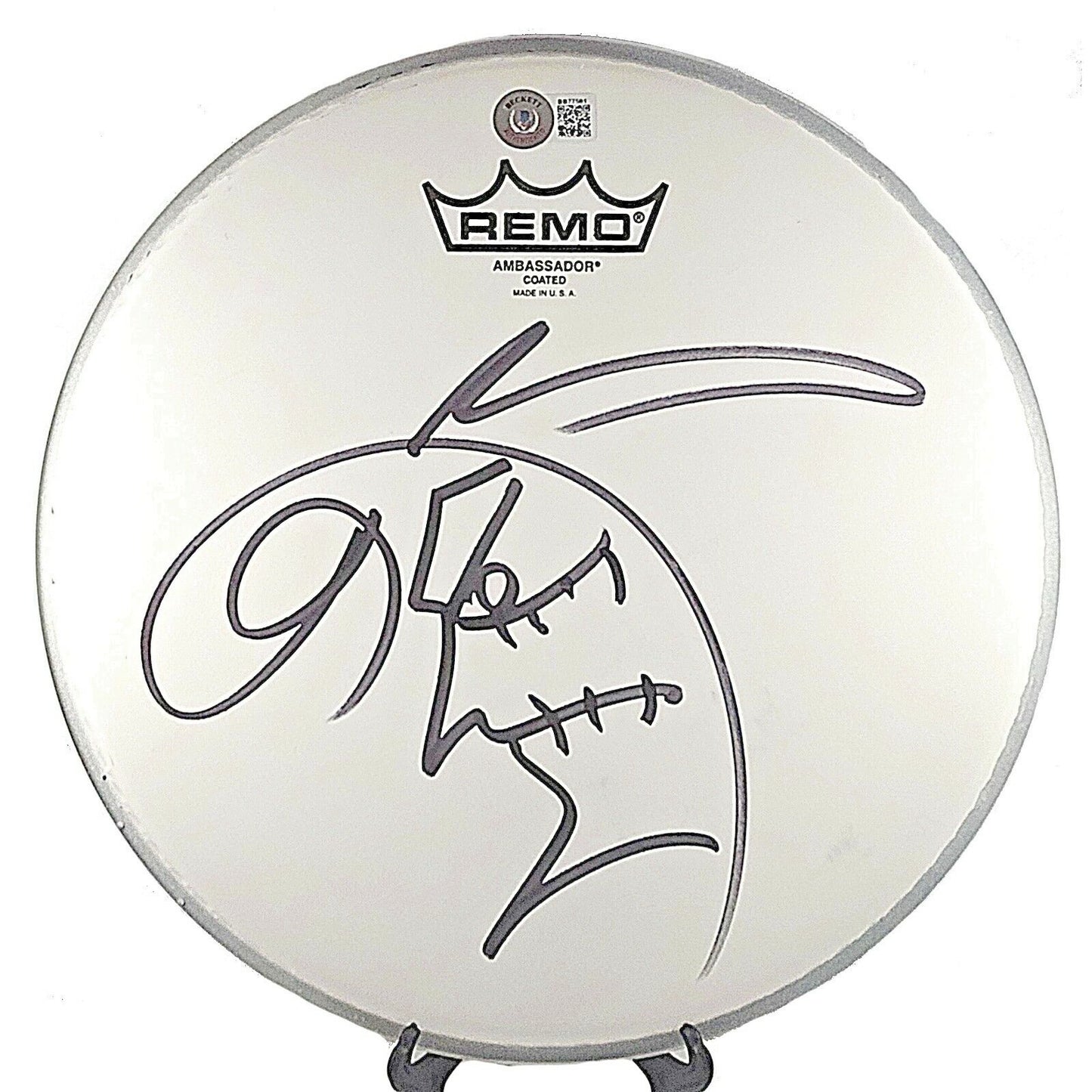 Wrestling- Autographed- Jeff Hardy WWE AEW Signed 10 Inch Remo Drumhead with Self Portrait Beckett Authentic Auto COA Front