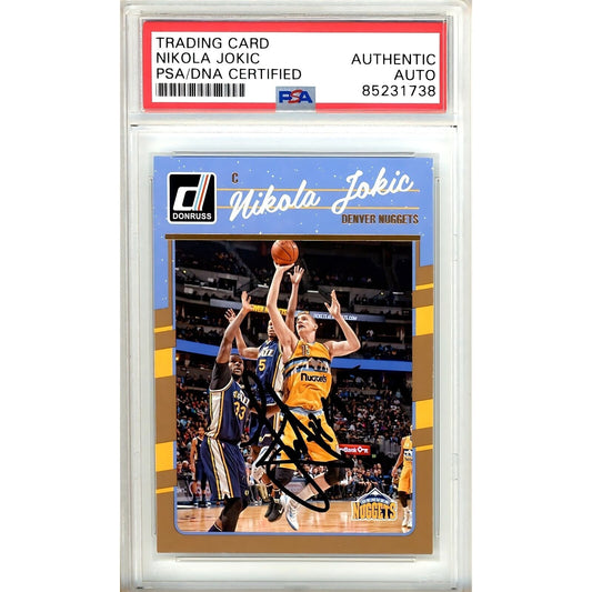 Basketballs- Autographed- Nikola Jokic Denver Nuggets Signed 2016-17 Panini Donruss Basketball Card PSA Certified Authentic Auto Slab Front