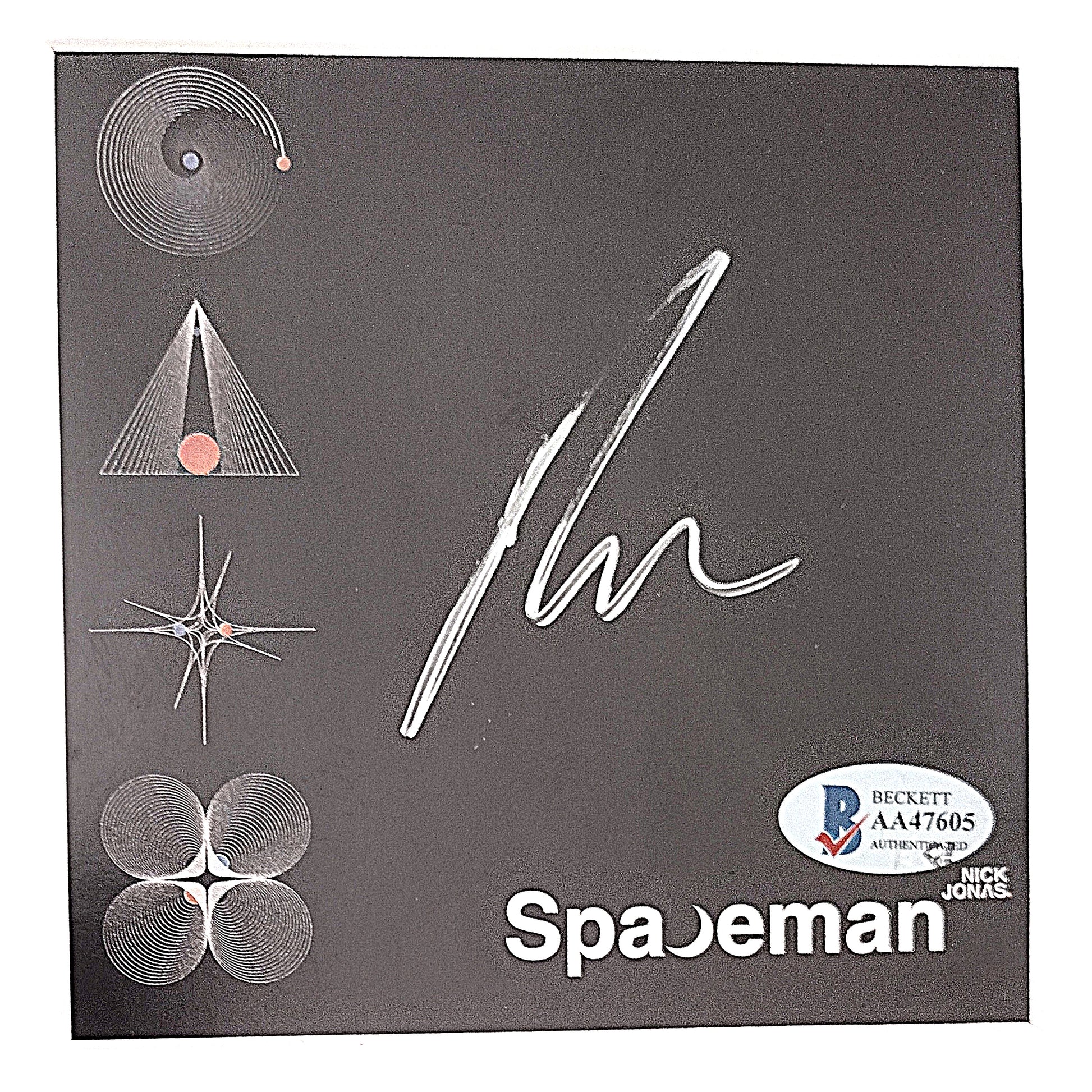 Music- Autographed- Nick Jonas Signed Spaceman CD Compact Disc Cover Insert Framed Beckett BAS Authentication AA47605