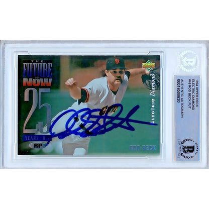 Baseballs- Autographed- Rod Beck San Francisco Giants Signed 1994 Upper Deck Electric Diamond Trading Card Beckett Authentic Auto Slab Front