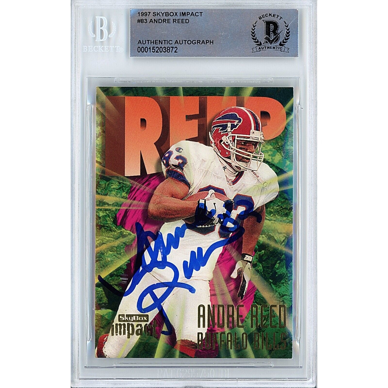 1997 #83 Andre Reed Buffalo Bills Autographed Trading Card – Beckett BAS