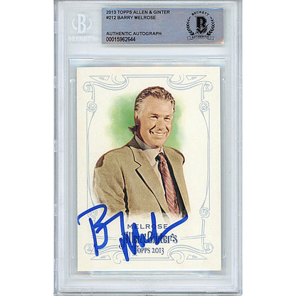 Hockey- Autographed- Barry Melrose Signed 2013 Topps Allen and Ginter Hockey Card Beckett Authentic Auto Slab Front