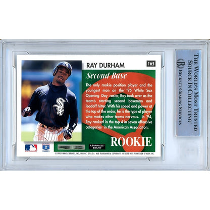 Baseballs- Autographed- Ray Durham Chicago White Sox Signed 1995 Score Summit Rookie Trading Card Beckett Authentic Auto Slab Back