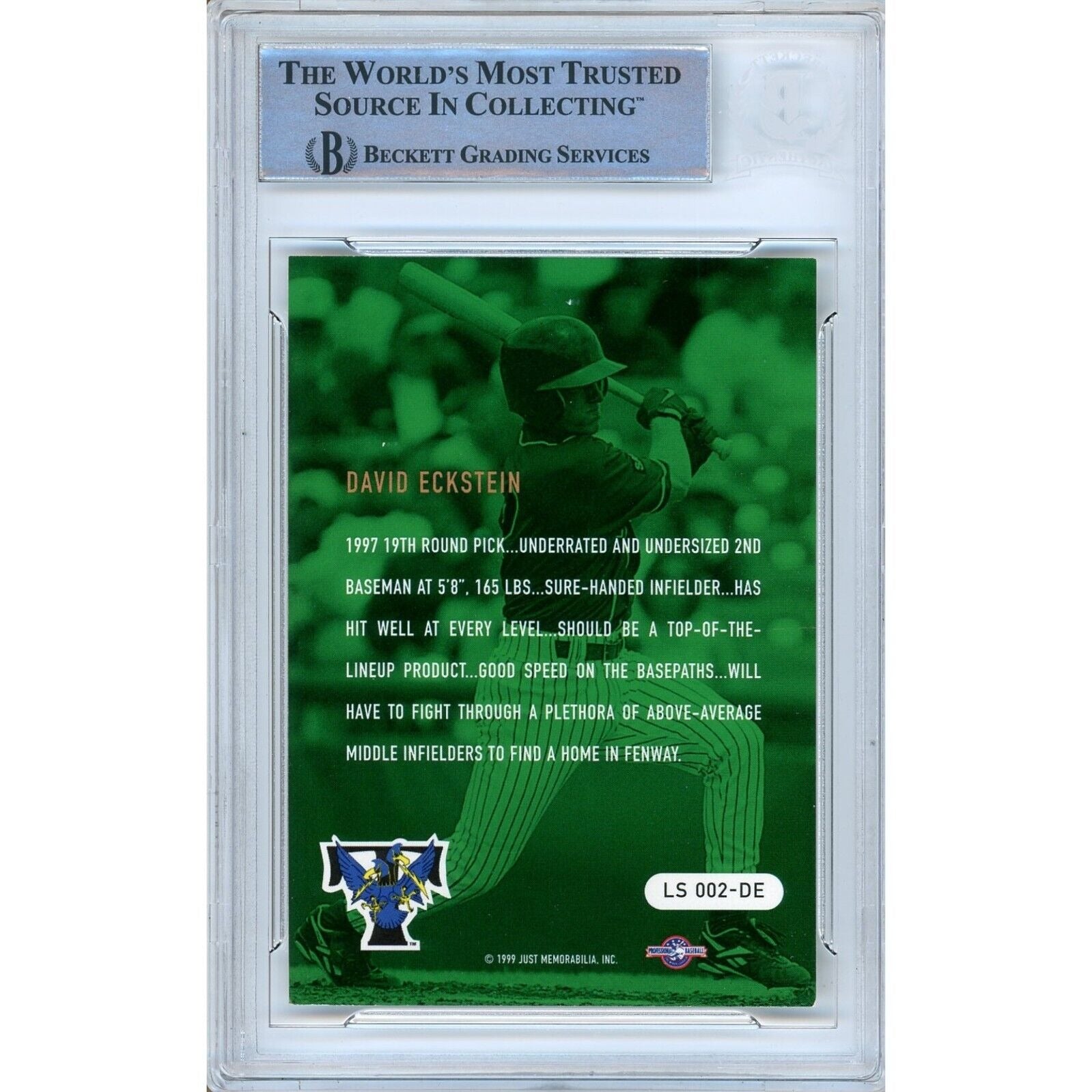 1999 Just Longshots # David Eckstein LA Angels Signed Trading Card – Beckett BAS