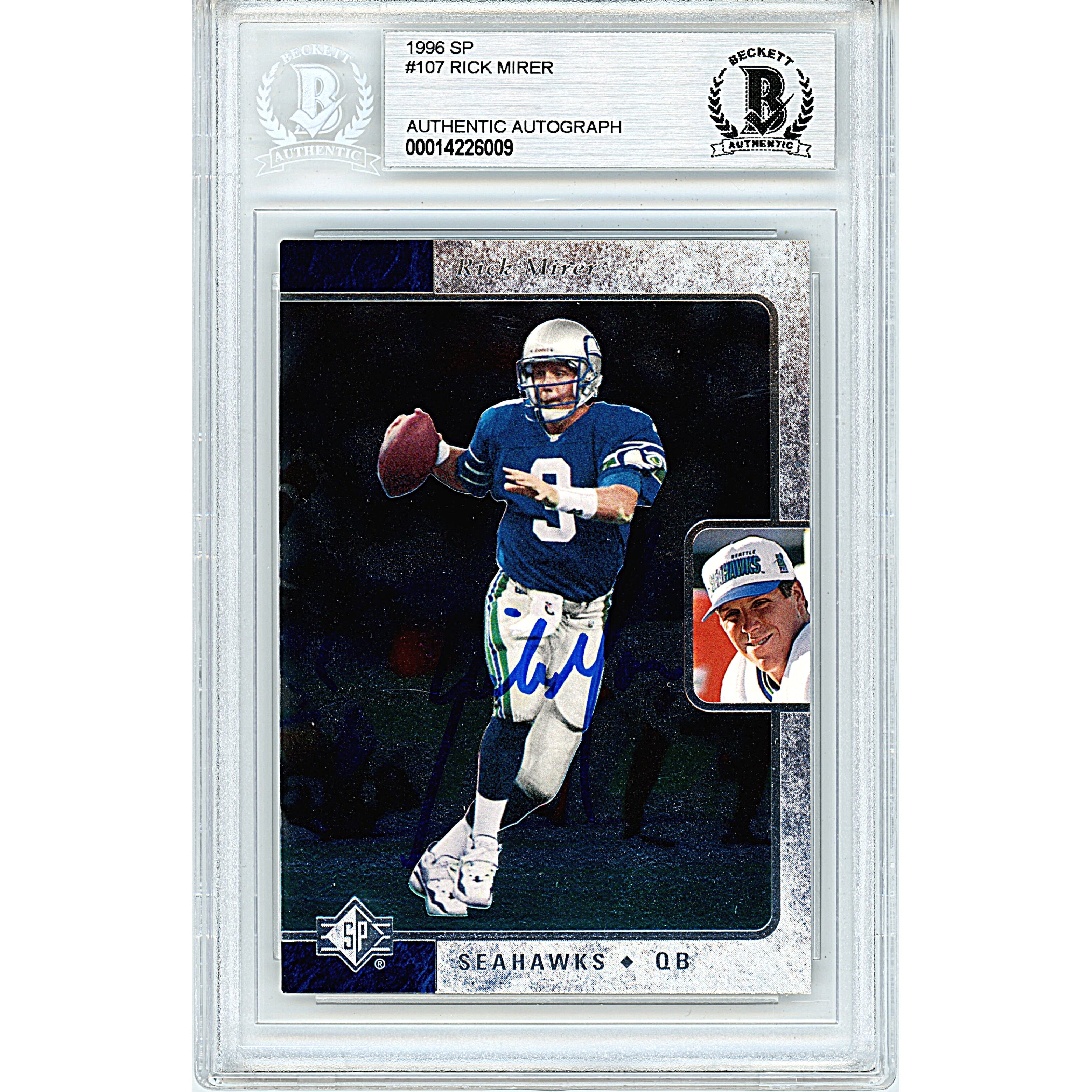 Rick Mirer Signed Seattle Seahawks Autographed Trading Card Beckett BGS