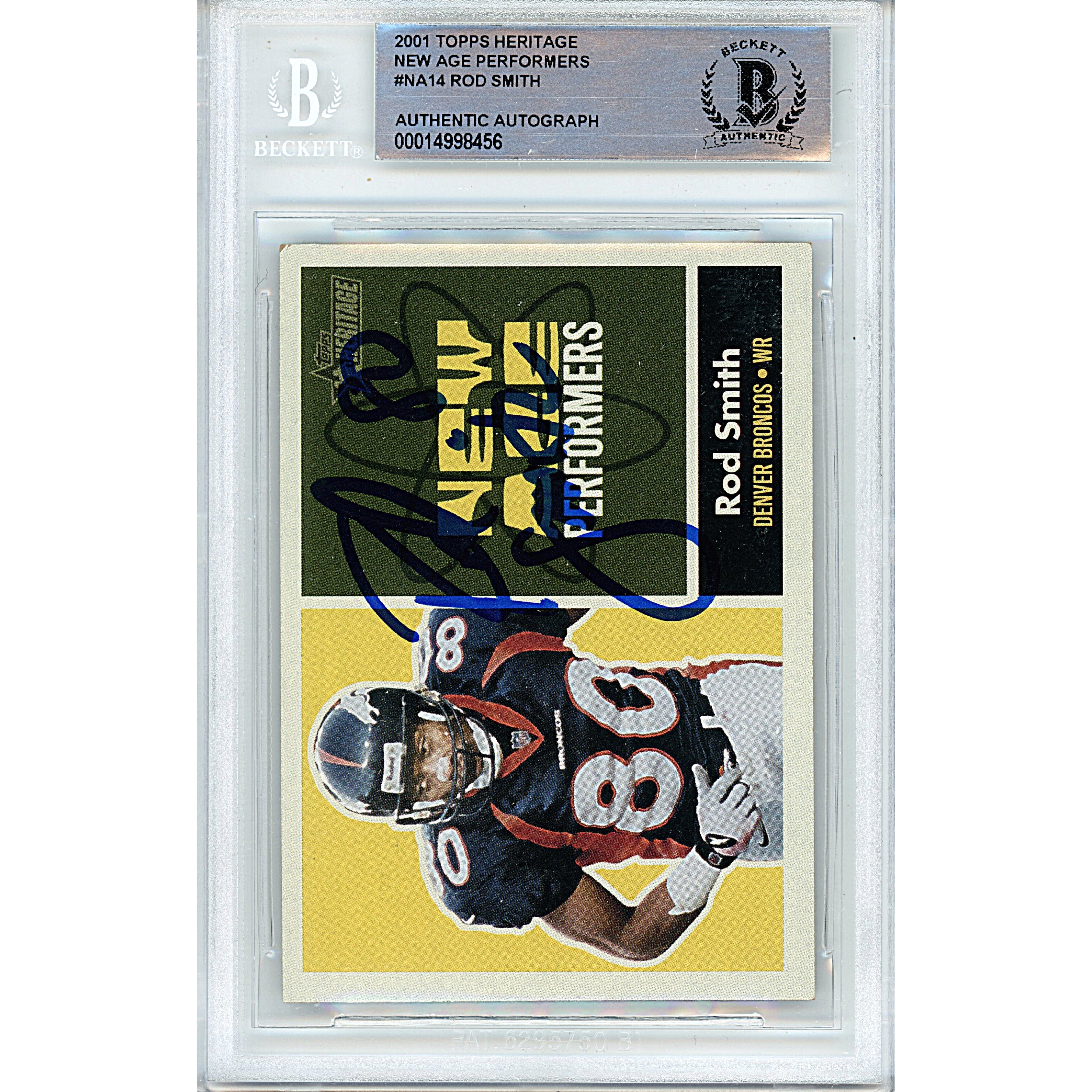 Rod Smith Signed Denver Broncos Trading Card Beckett BGS