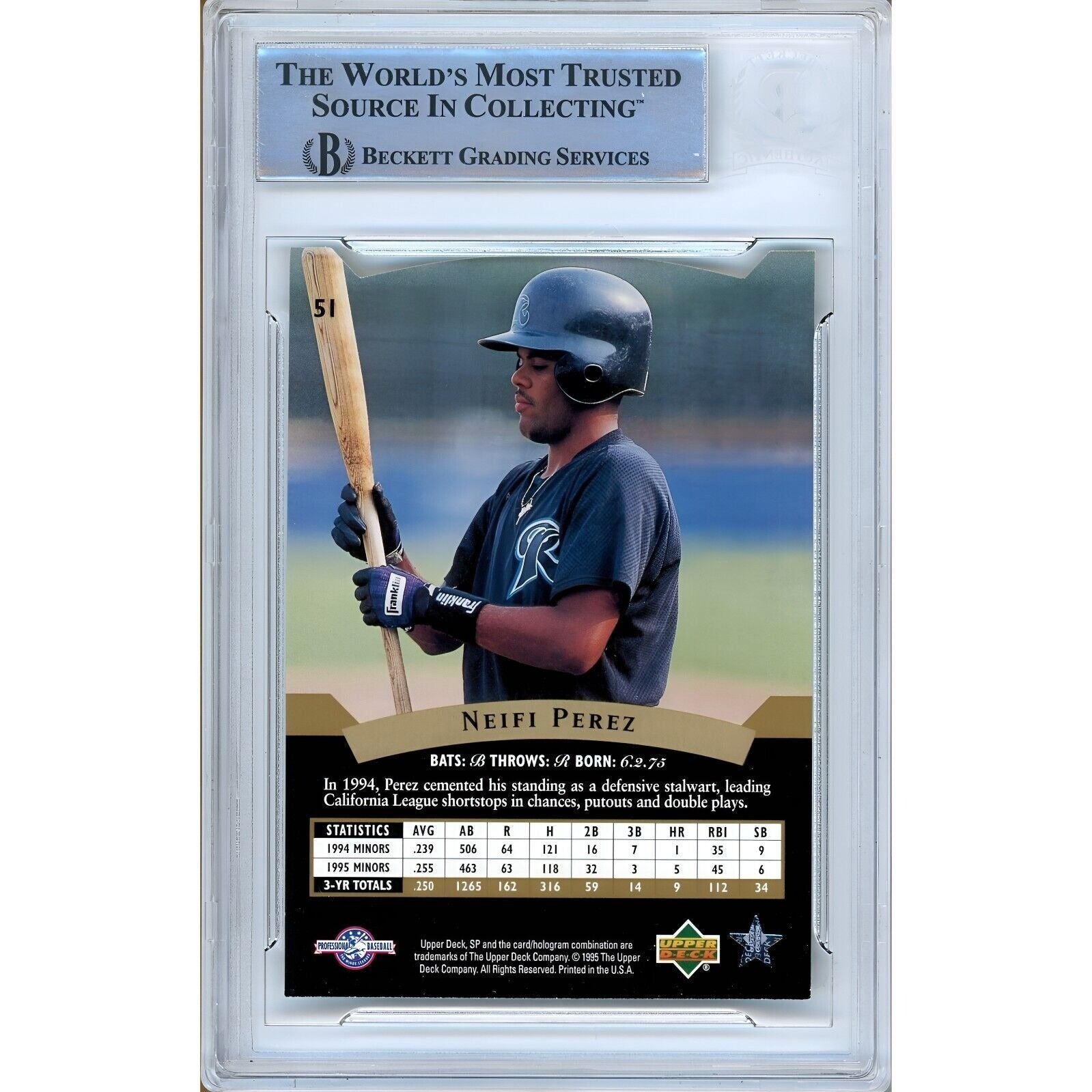 Neifi Perez Colorado Rockies signed trading card – signature close-up – Beckett COA