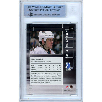 Hockey- Autographed- Mike Comrie Edmonton Oilers Signed 2001-02 BAP Be A Player Memorabilia Hockey Card Beckett Authentic Auto Slab Back