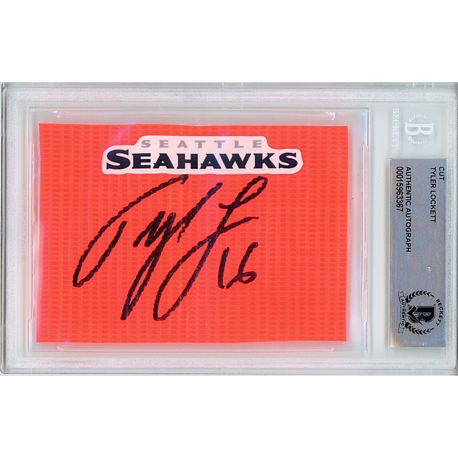 Tyler Lockett Seattle Seahawks autographed trading card – full view – Beckett COA