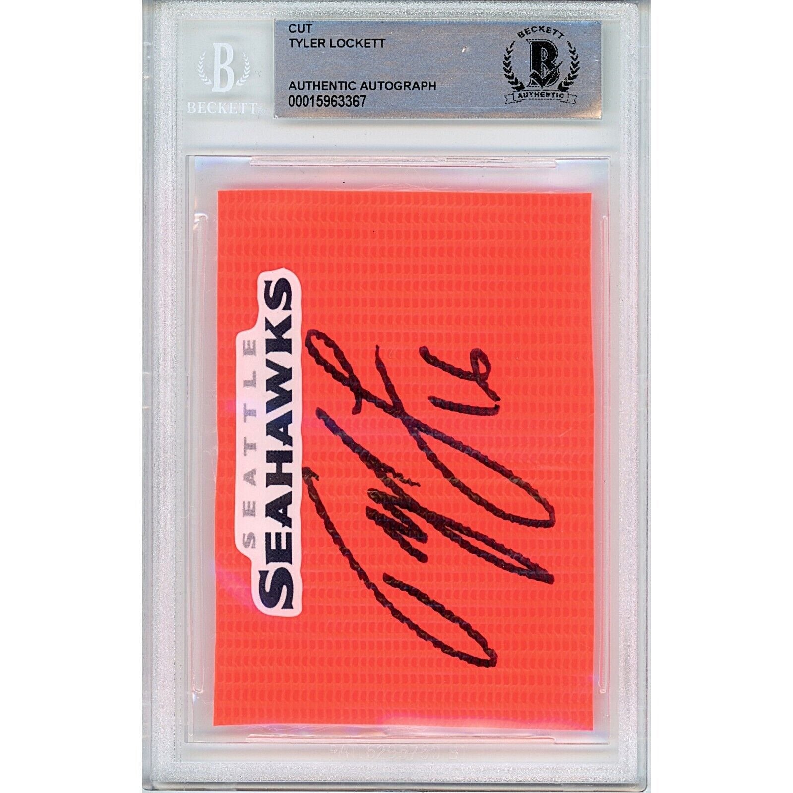 Tyler Lockett Seattle Seahawks signed trading card – signature close-up – Beckett COA