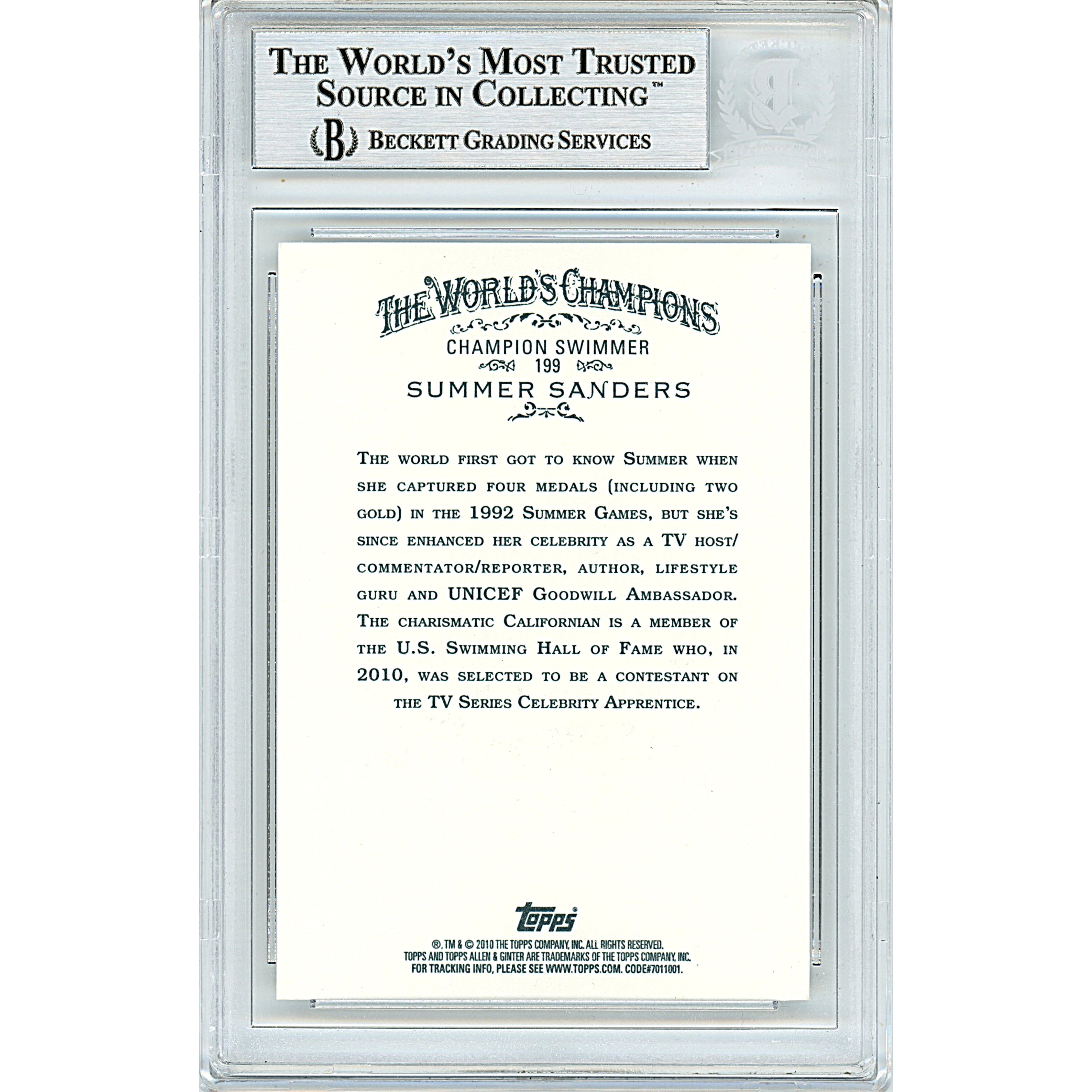 Summer Sanders Signed Team Trading Card Beckett BGS