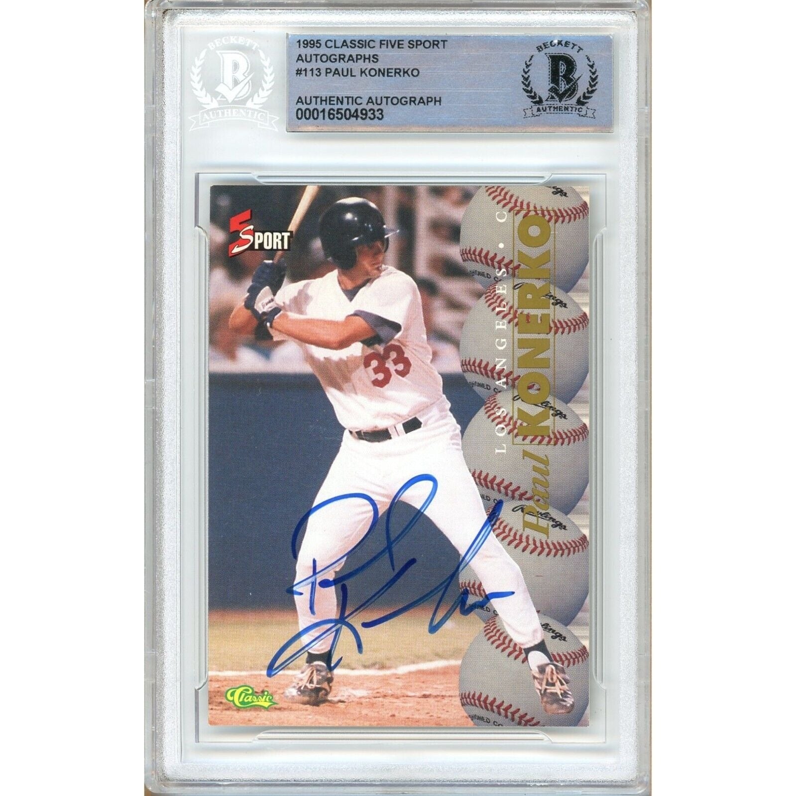 Paul Konerko Chicago White Sox autographed trading card – full view – Beckett COA