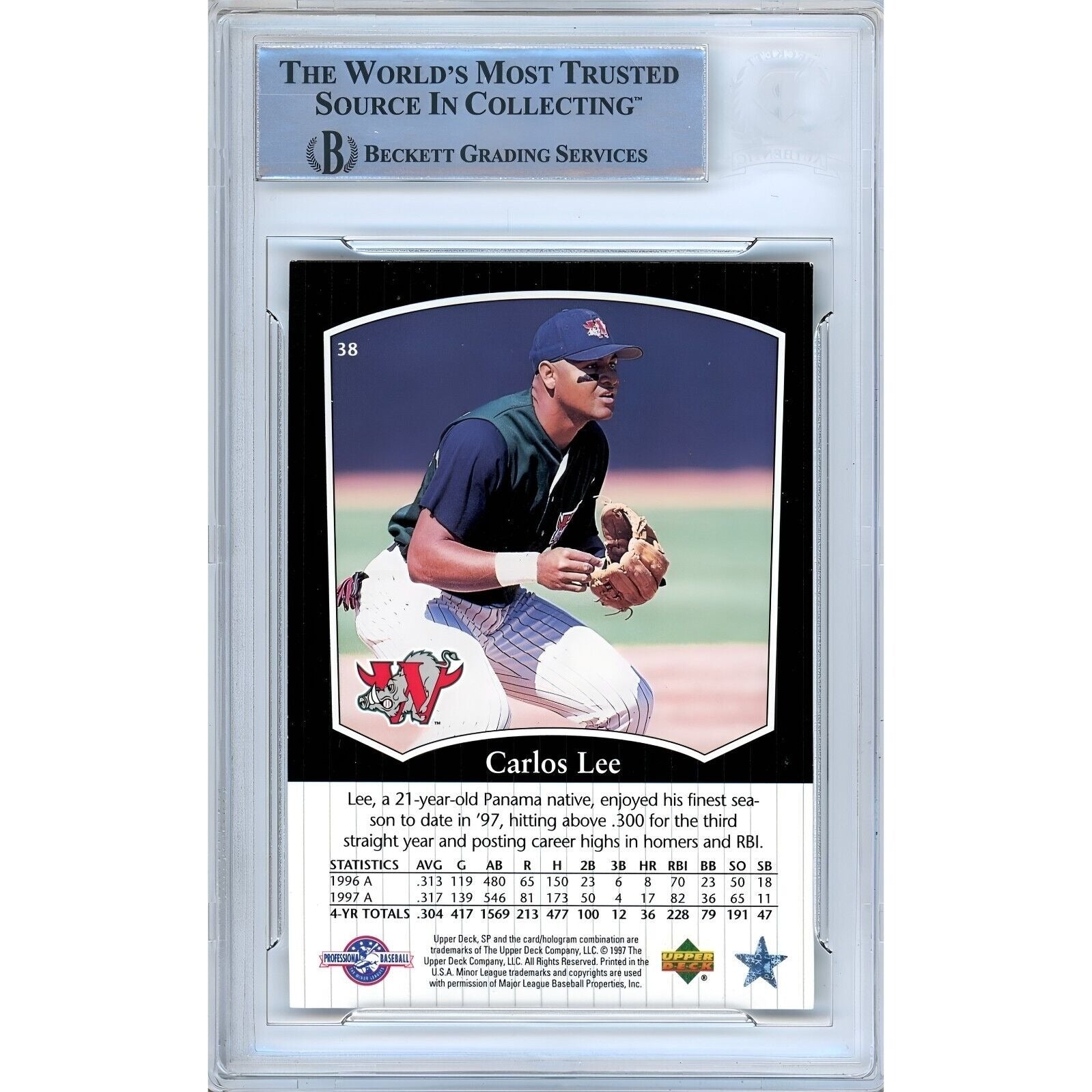 1999 Carlos Lee Chicago White Sox Signed Trading Card – Beckett BAS