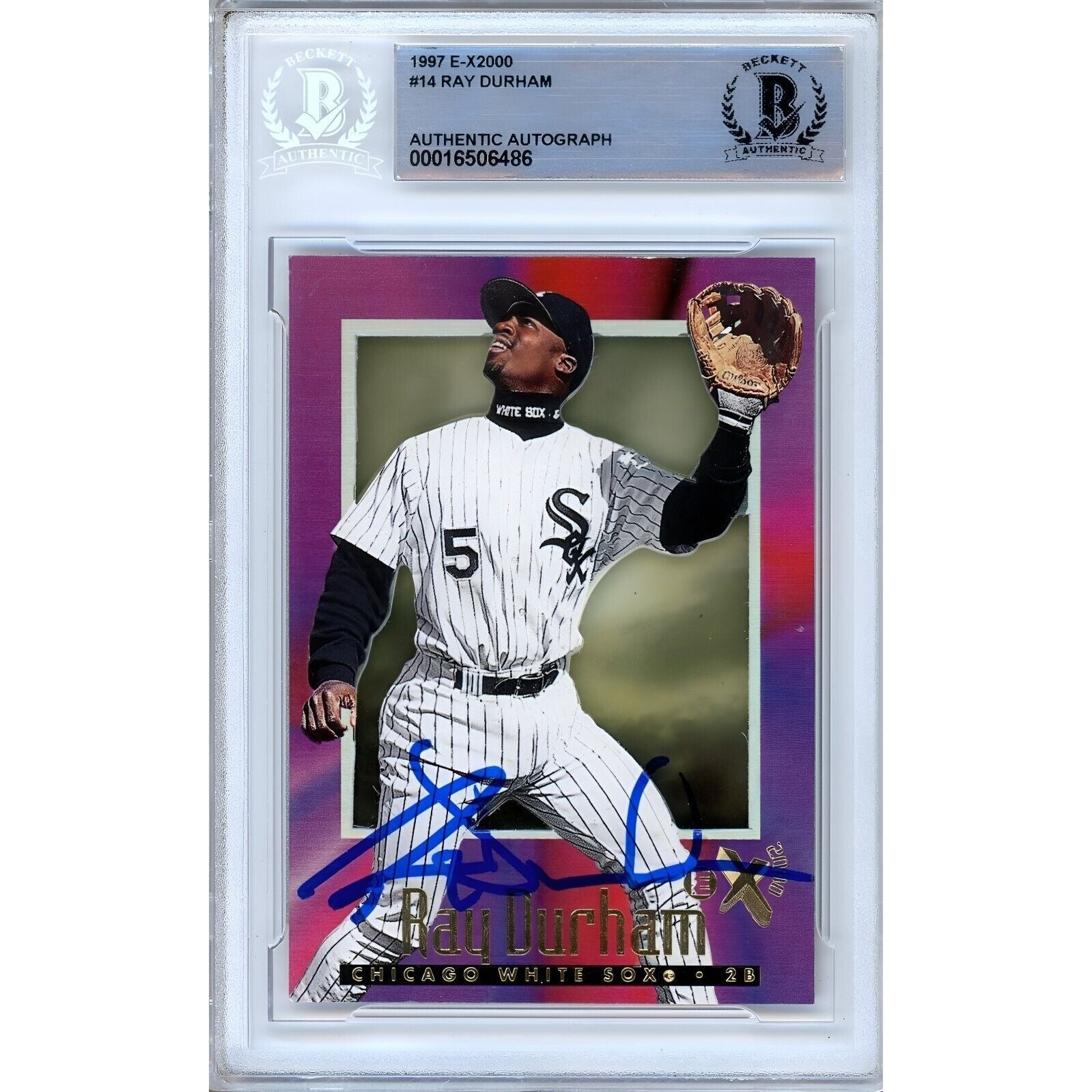 Ray Durham Chicago White Sox autographed trading card – full view – Beckett COA