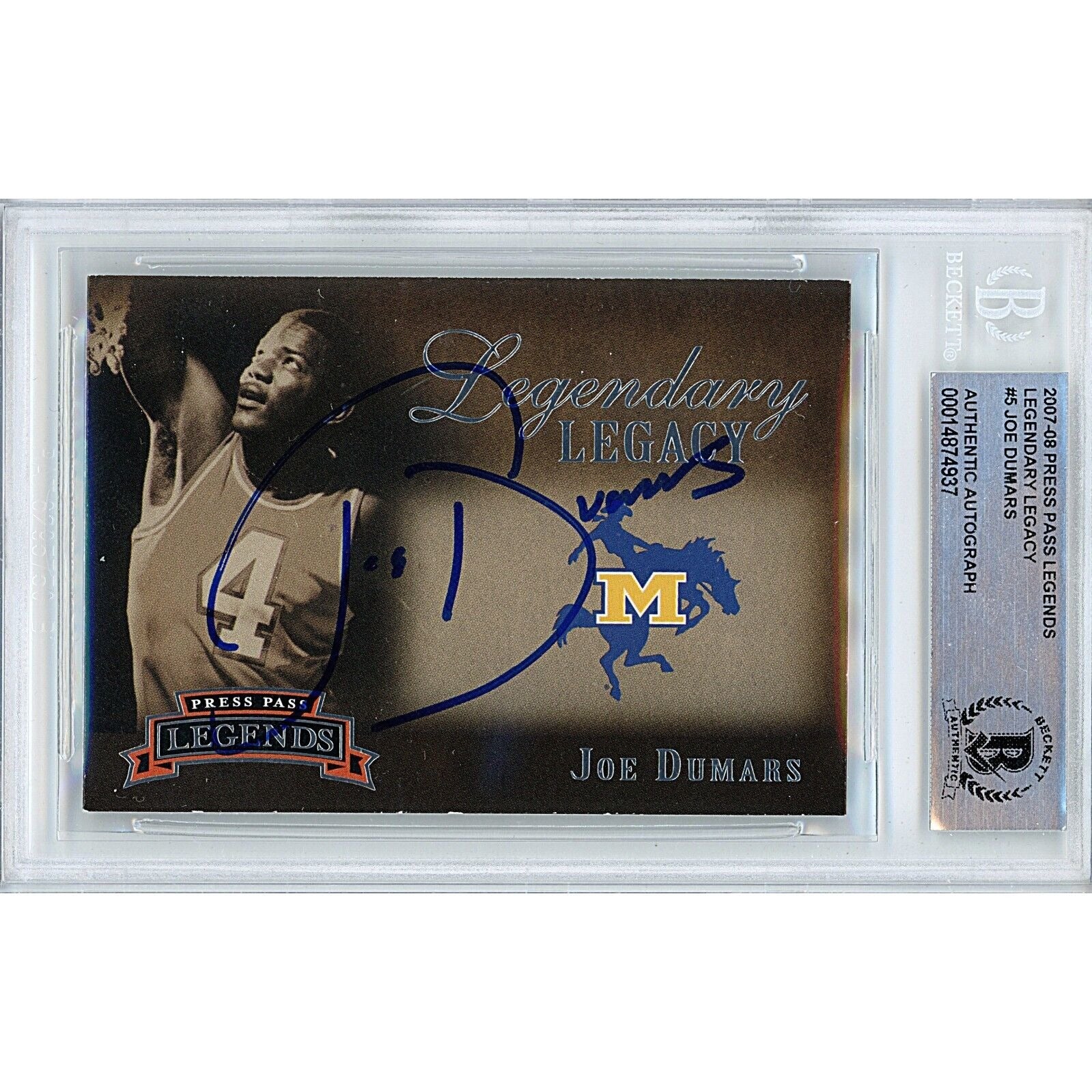 Joe Dumars Detroit Pistons autographed trading card – full view – Beckett COA