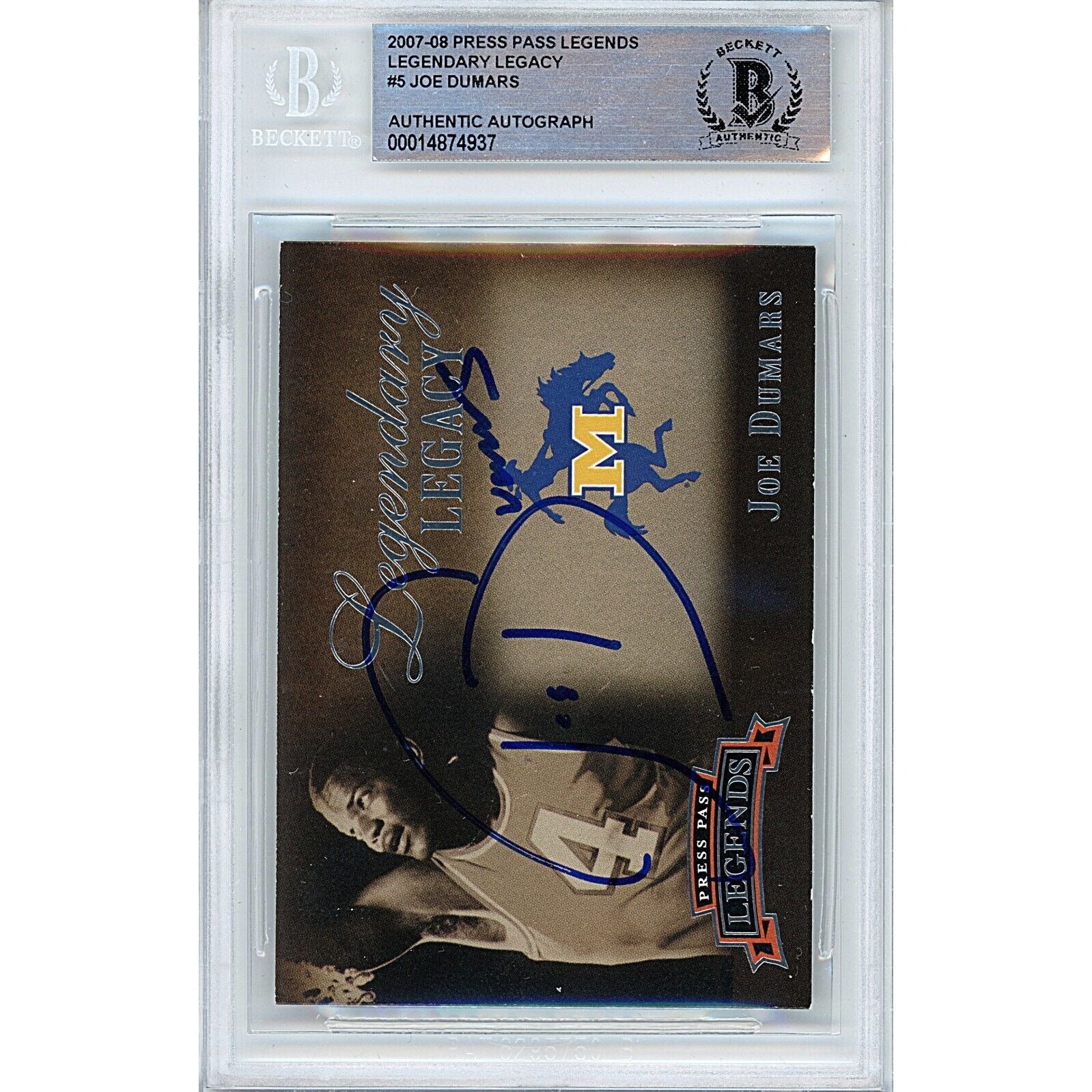 Joe Dumars Detroit Pistons signed trading card – signature close-up – Beckett COA