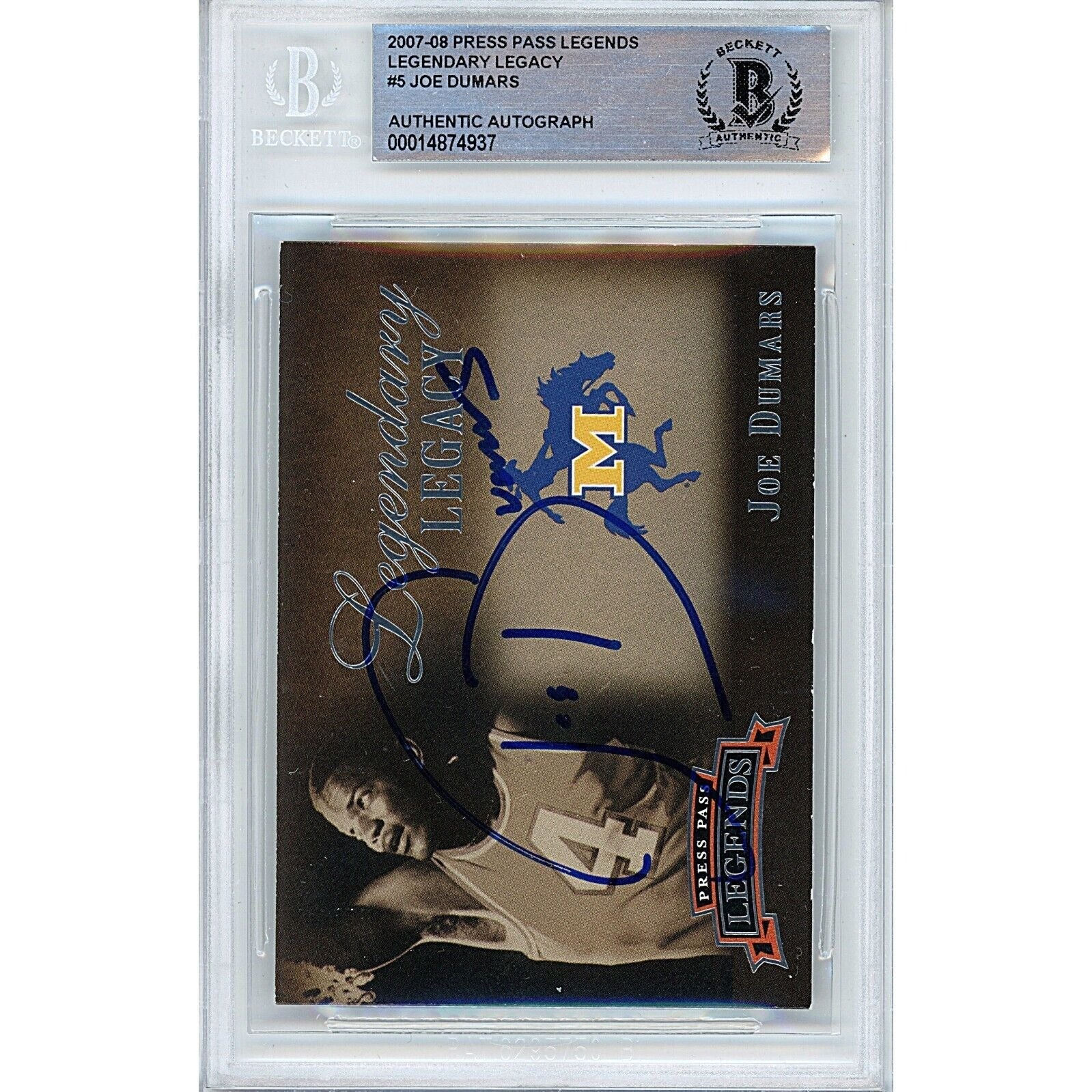 Joe Dumars Detroit Pistons Autographed Signed Trading Card Beckett BAS