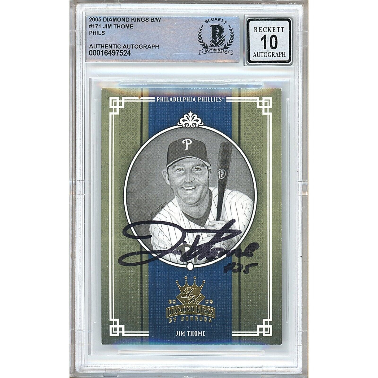 Jim Thome Philadelphia Phillies autographed trading card – full view – Beckett COA